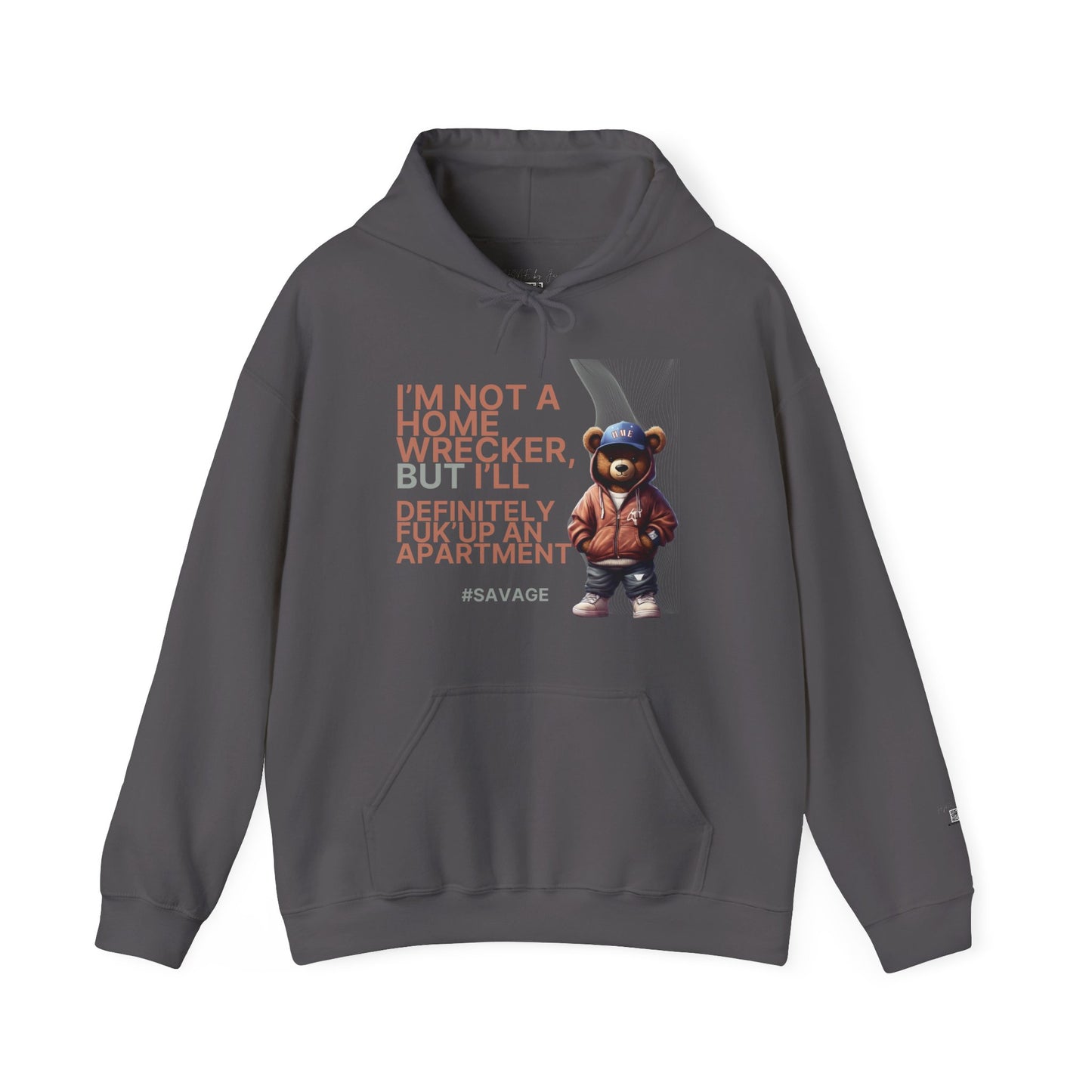 HME Bear Logo Heavy Blend Hooded Sweatshirt - I'm not a Home Wrecker Design