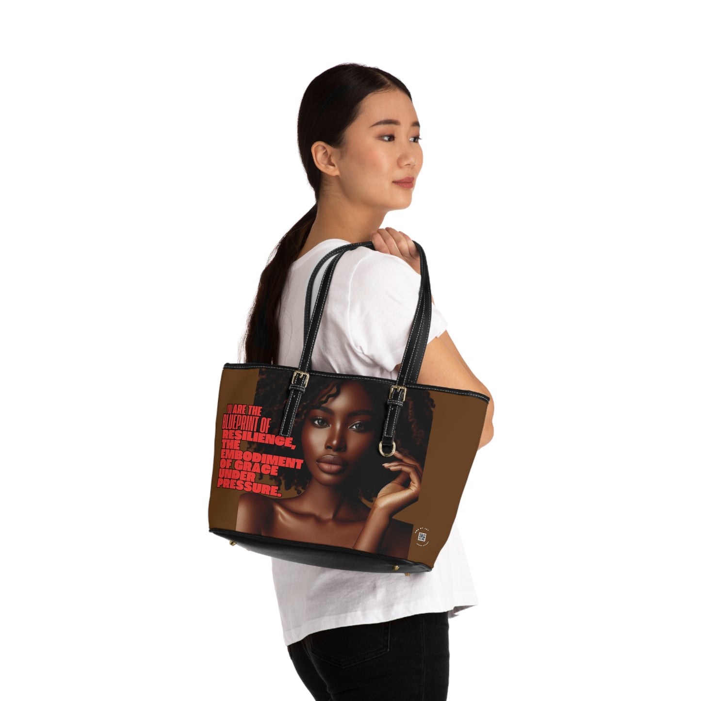 Shoulder Bag - Ahnye's Melanin Collection The Blueprint words of affirmation (Brown)