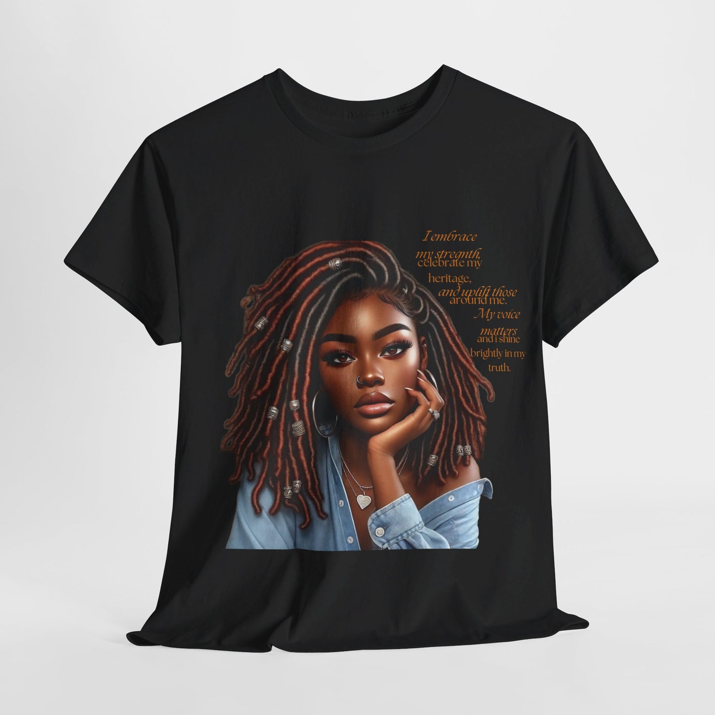 Ahnye’s Melanin Collection I embrace my strength Unisex Heavy Cotton Tee