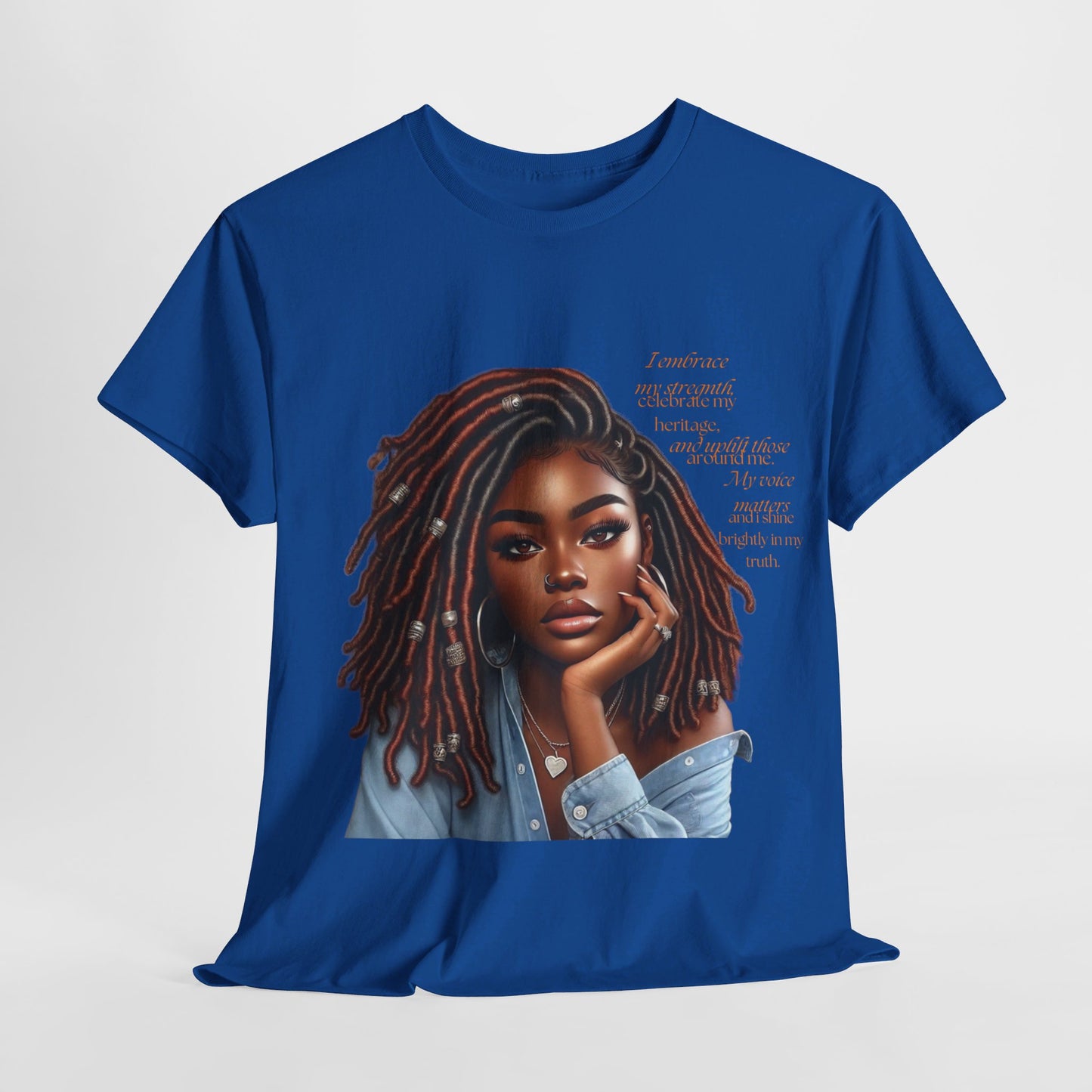 Ahnye’s Melanin Collection I embrace my strength Unisex Heavy Cotton Tee