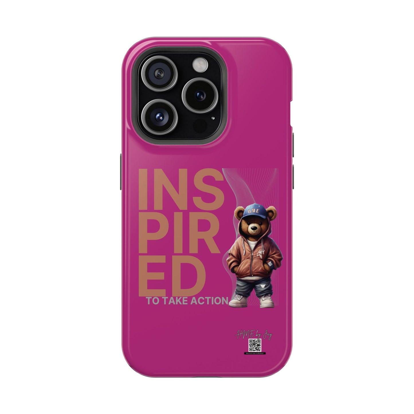 Phone Cases - HME Logo Bear, Inspired to take action Pink