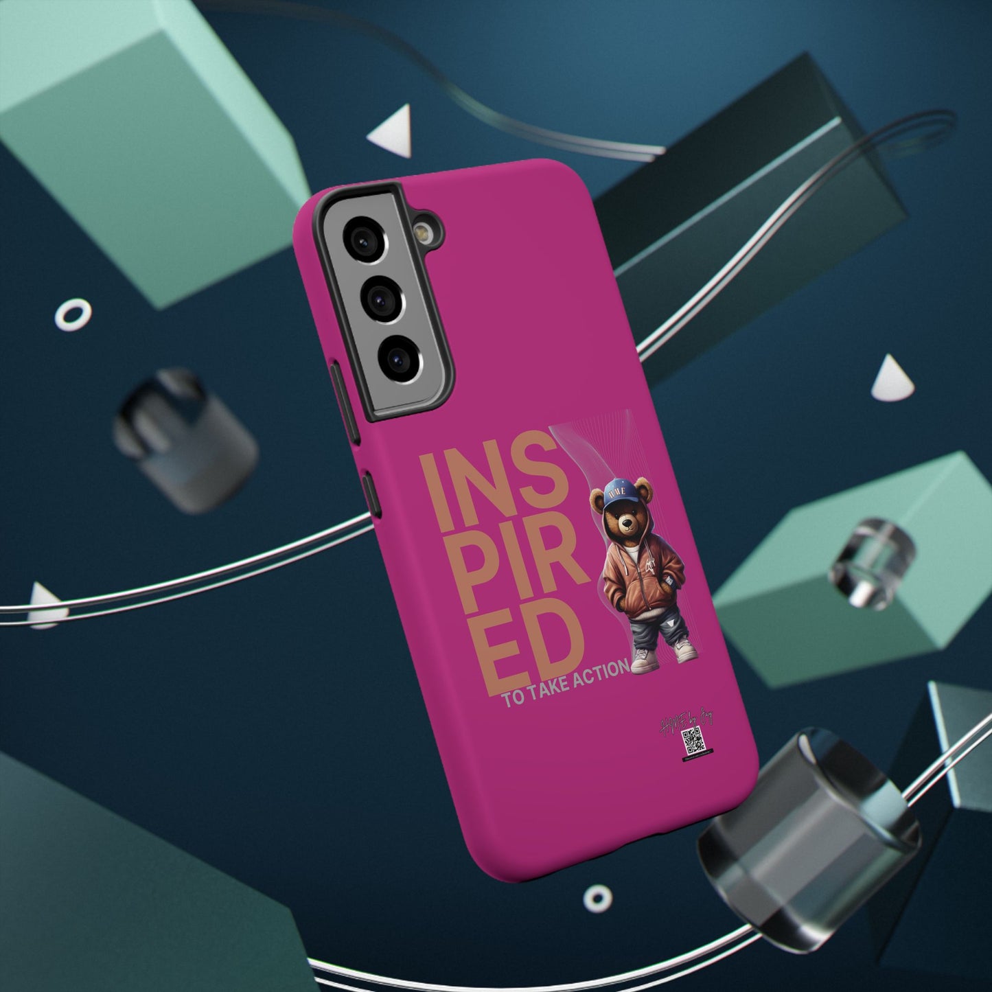 Phone Cases - HME Logo Bear, Inspired to take action Pink