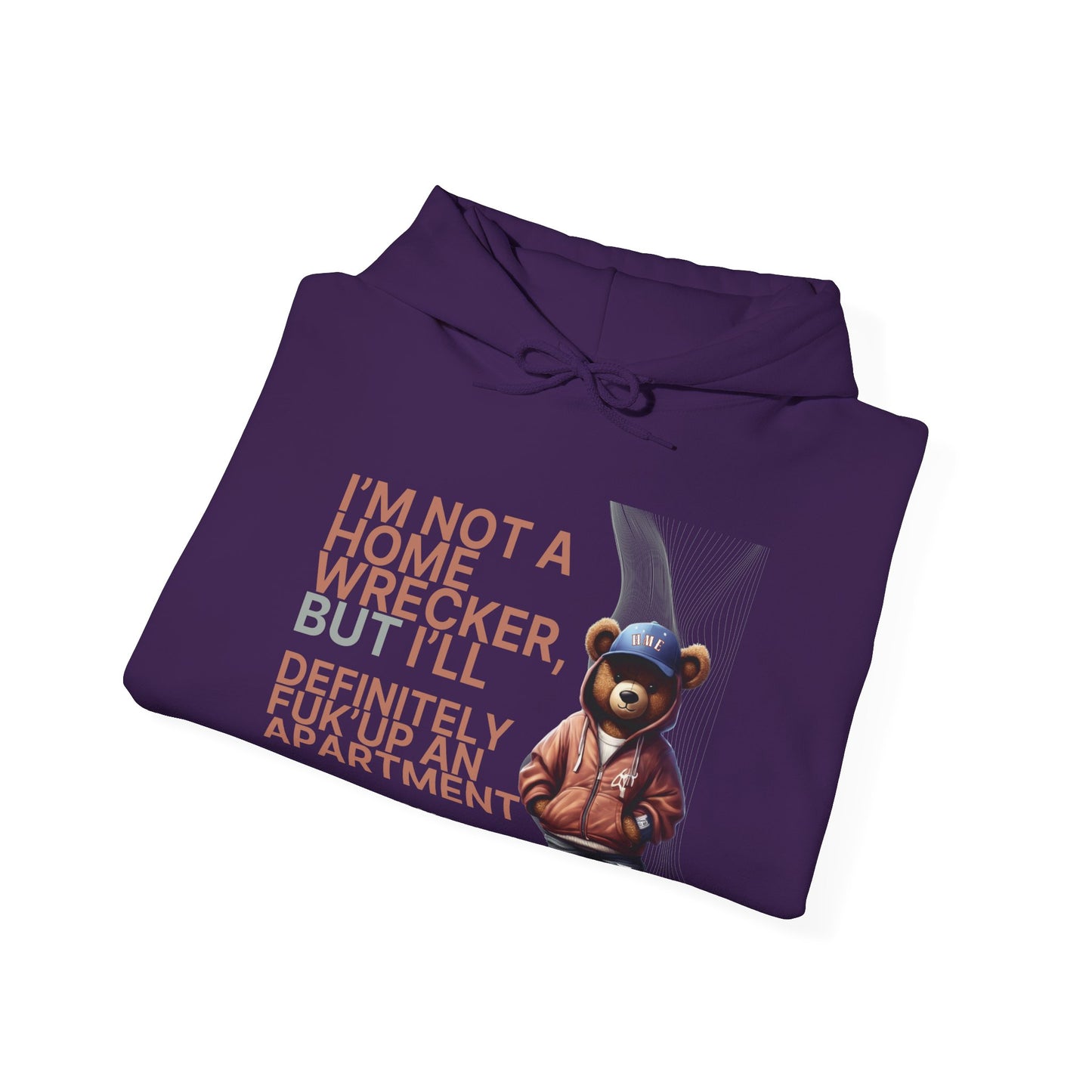 HME Bear Logo Heavy Blend Hooded Sweatshirt - I'm not a Home Wrecker Design