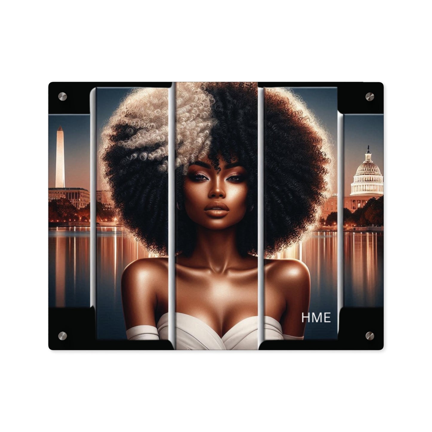 Acrylic Wall Art Panels - Ahnye’s Melanin Collection, Afrocentric Woman in Washington DC