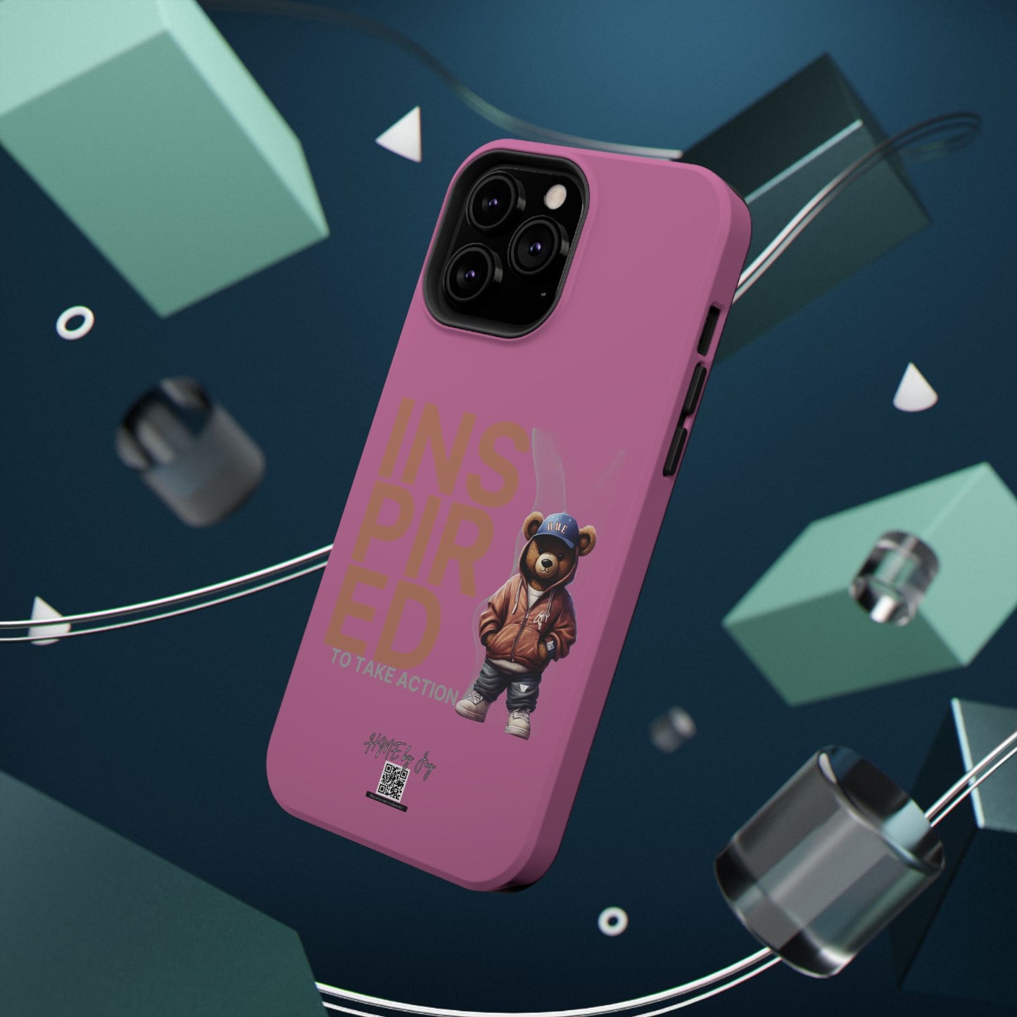 Phone Cases - HME Logo Bear, Inspired to take action light pink
