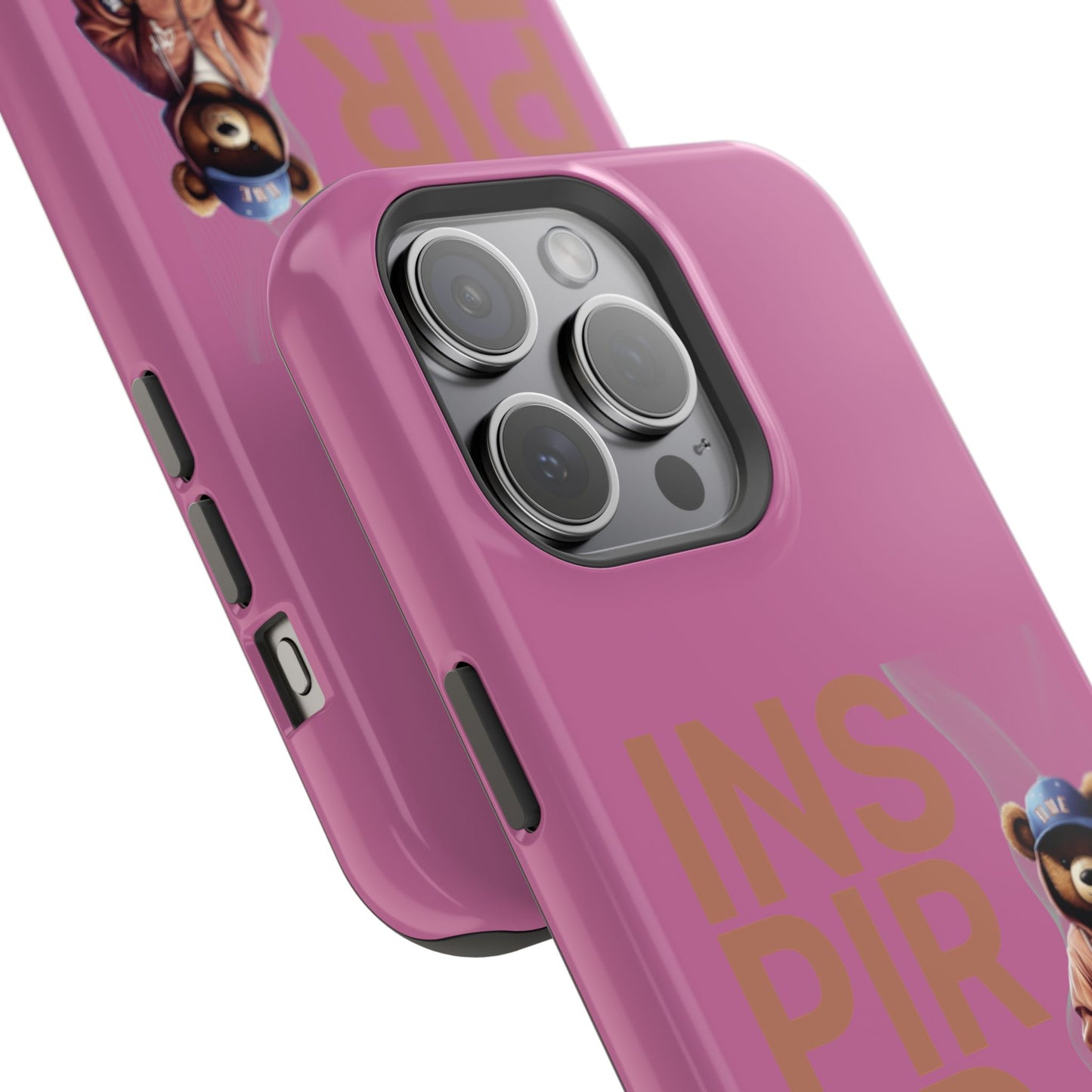 Phone Cases - HME Logo Bear, Inspired to take action light pink