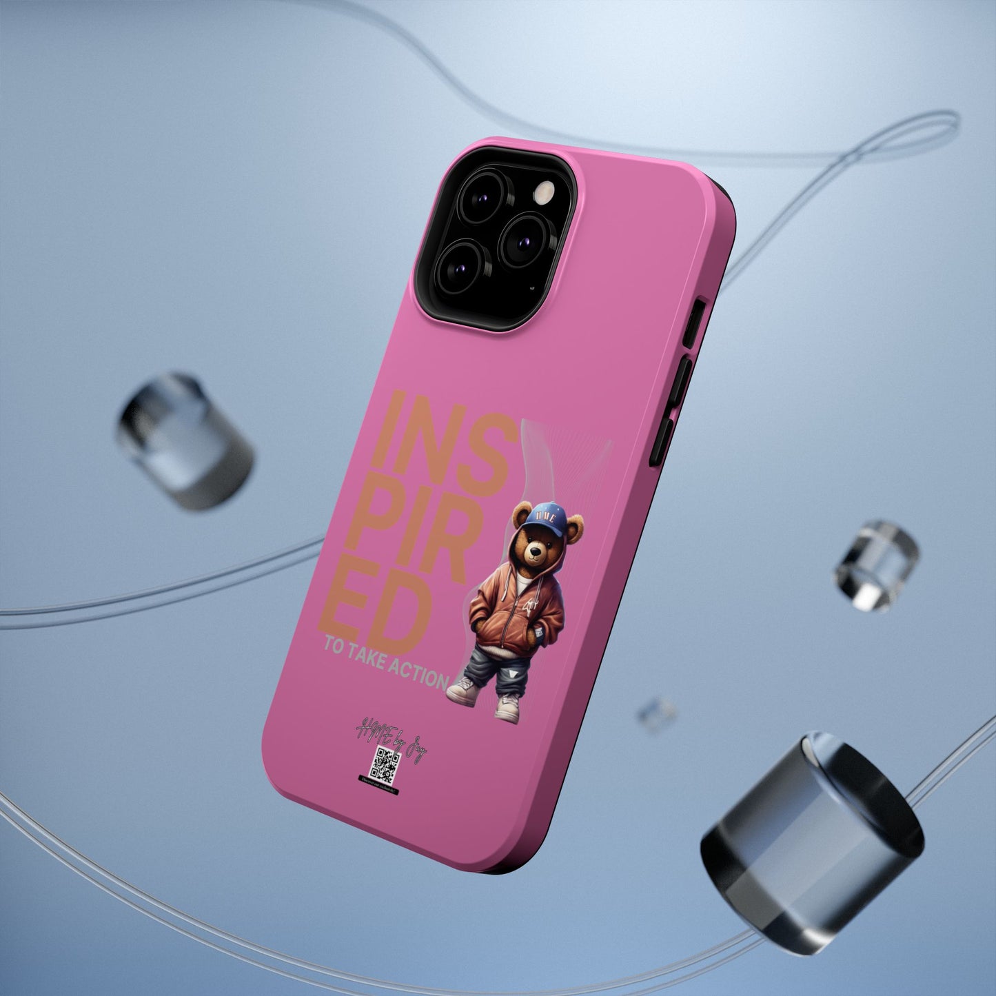 Phone Cases - HME Logo Bear, Inspired to take action light pink