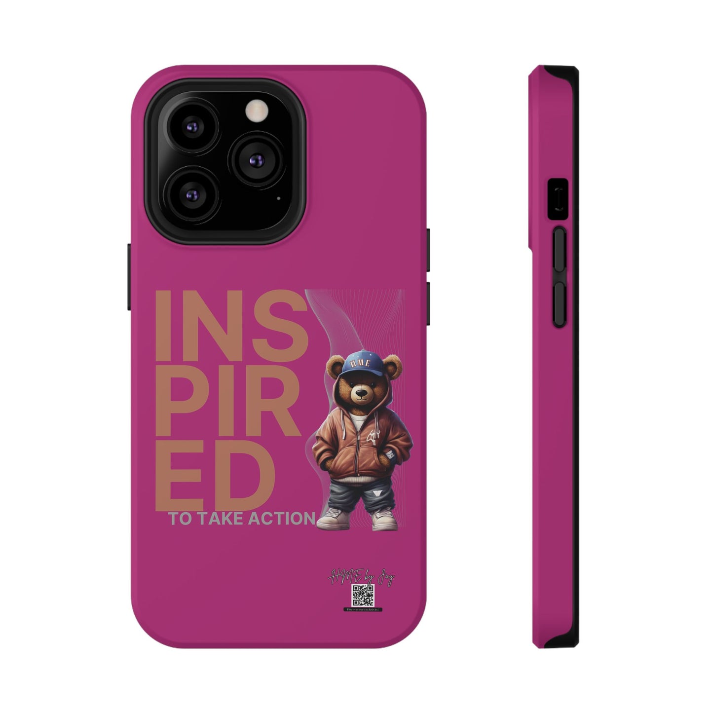 Phone Cases - HME Logo Bear, Inspired to take action Pink