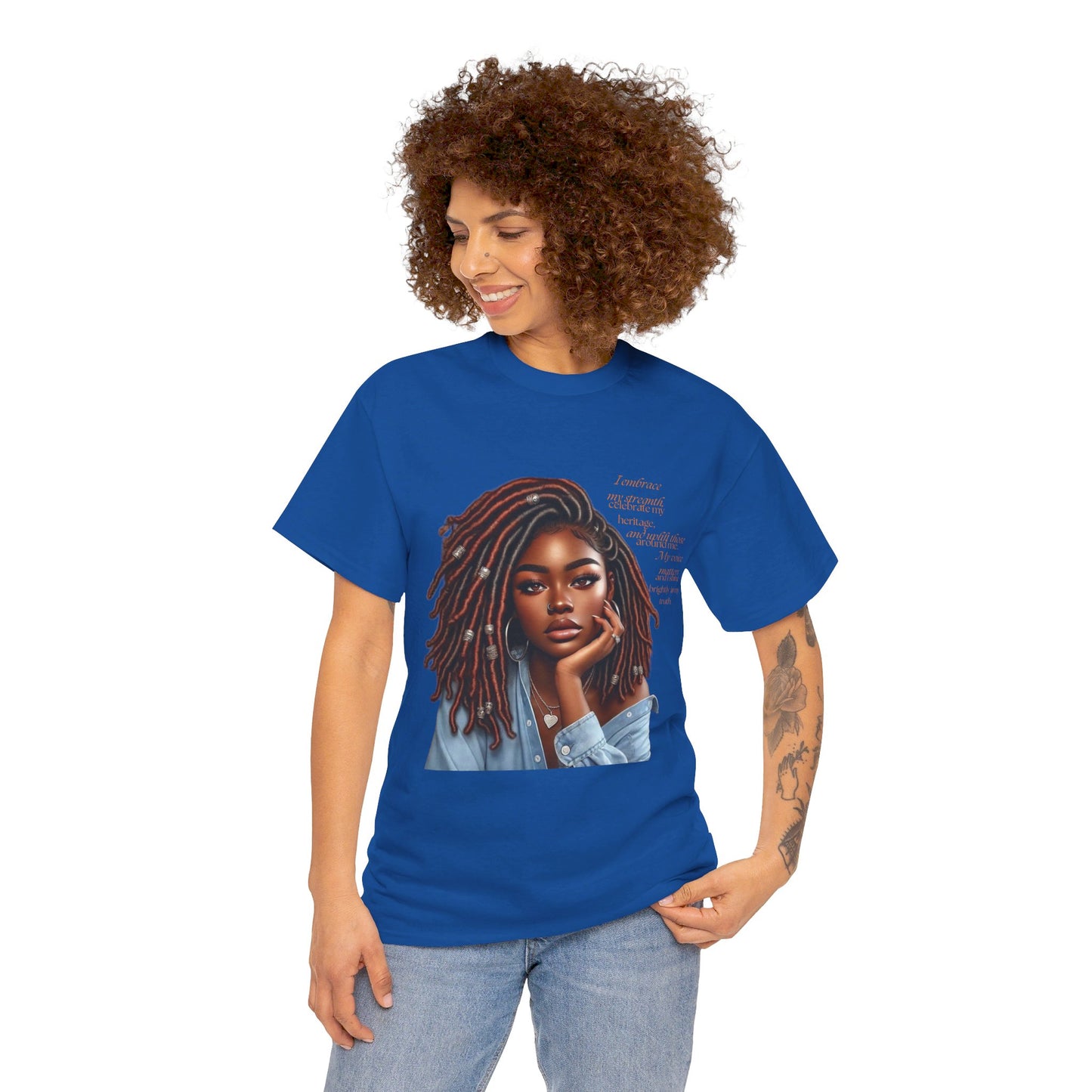 Ahnye’s Melanin Collection I embrace my strength Unisex Heavy Cotton Tee