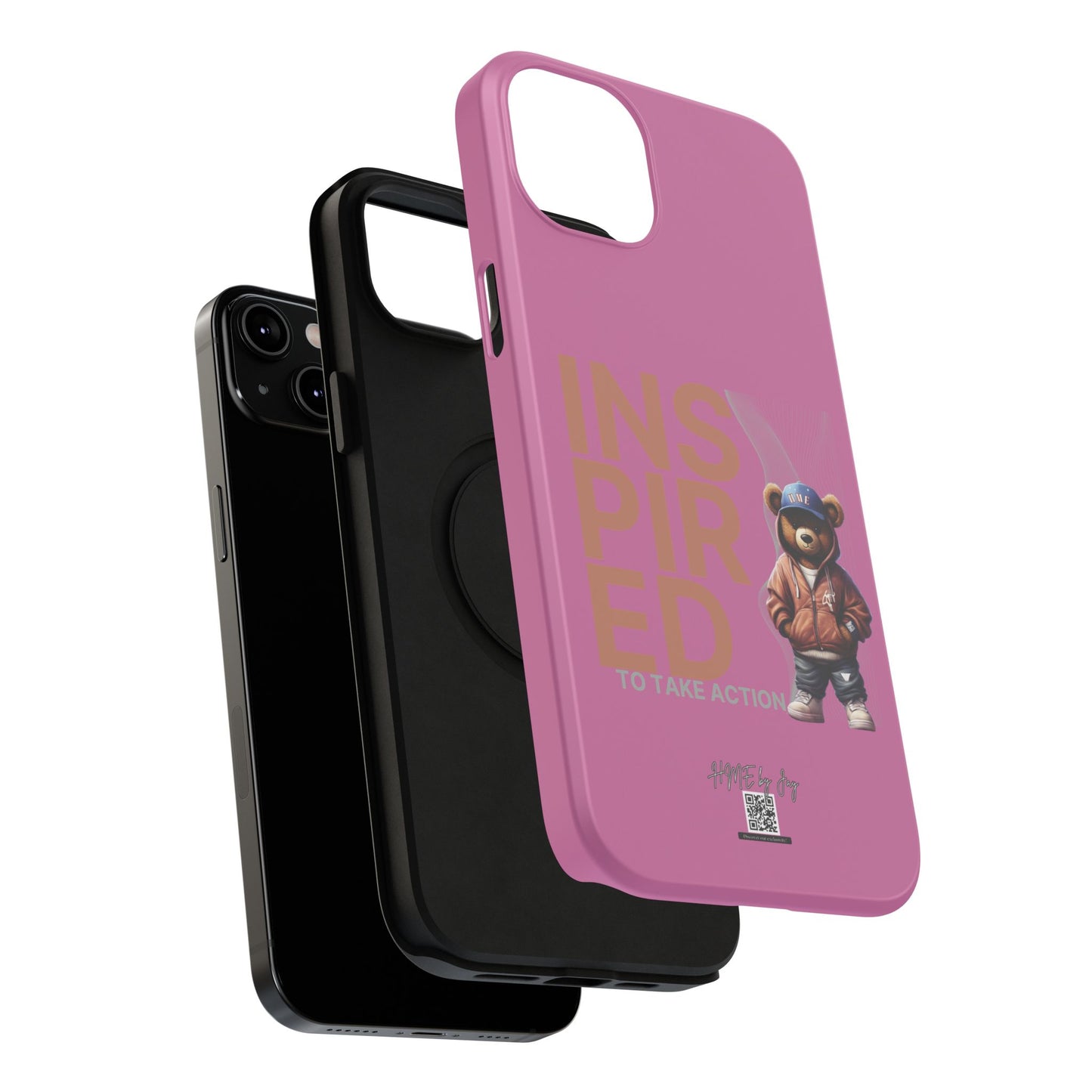 Phone Cases - HME Logo Bear, Inspired to take action light pink