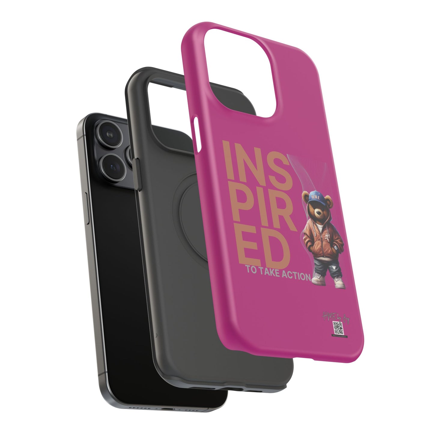 Phone Cases - HME Logo Bear, Inspired to take action Pink