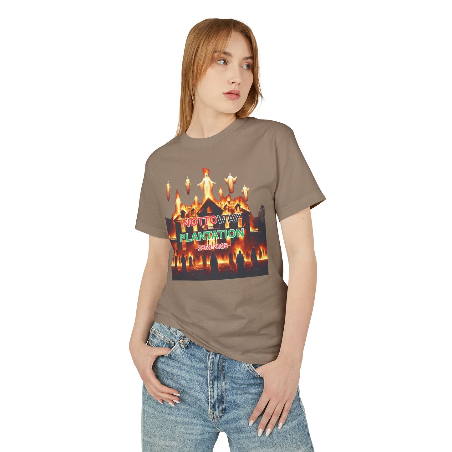 T-Shirt - The Nottoway Plantation Up in Flames Freedom Design (Social issues and Politics)