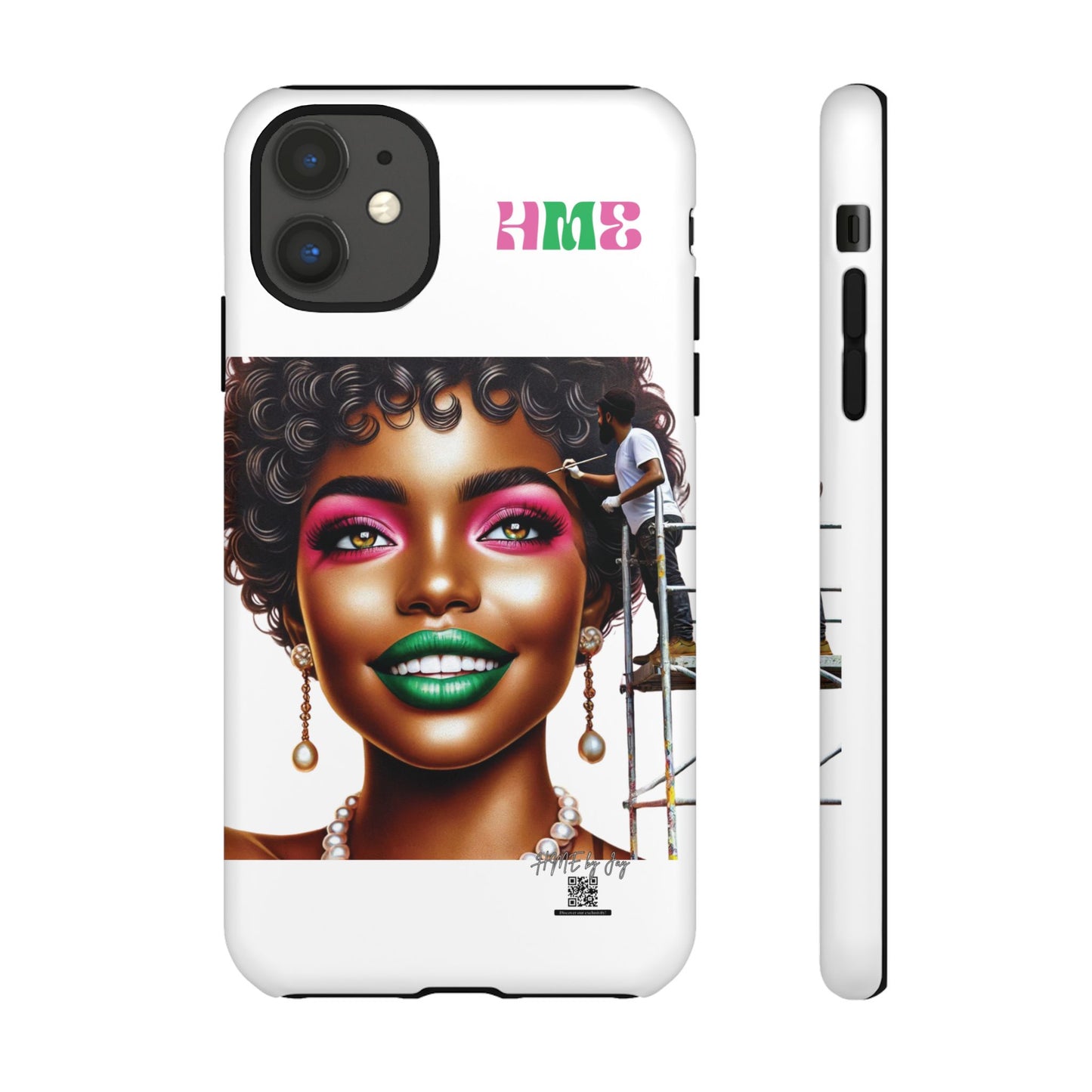Phone Case - Ahnye's Melanin Collection Devine 9, AKA creation of beauty (White)
