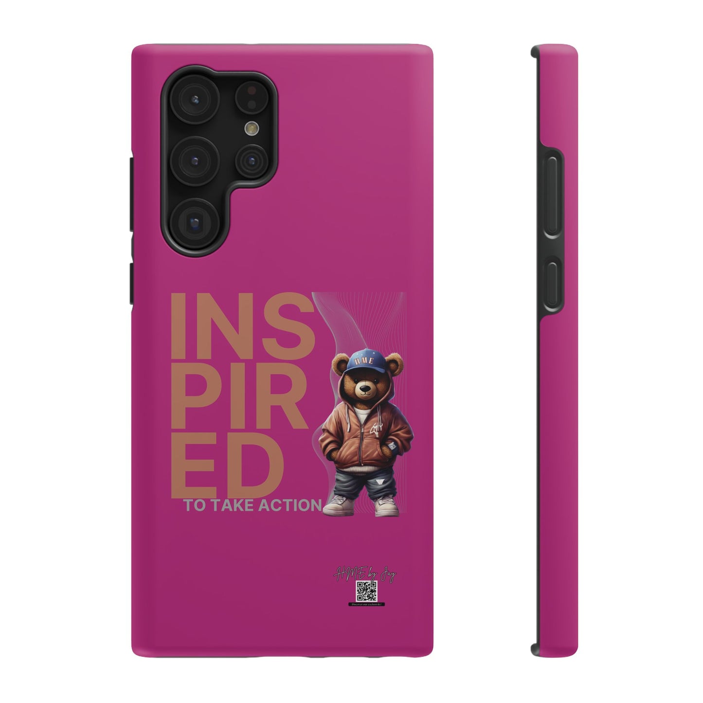 Phone Cases - HME Logo Bear, Inspired to take action Pink