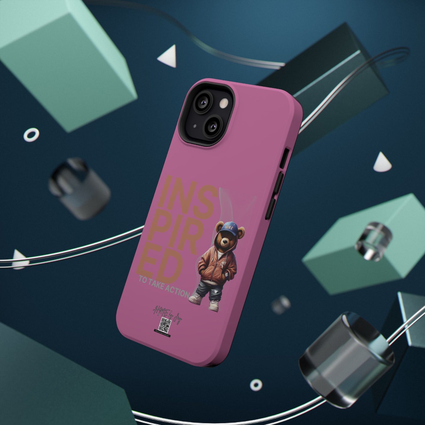 Phone Cases - HME Logo Bear, Inspired to take action light pink