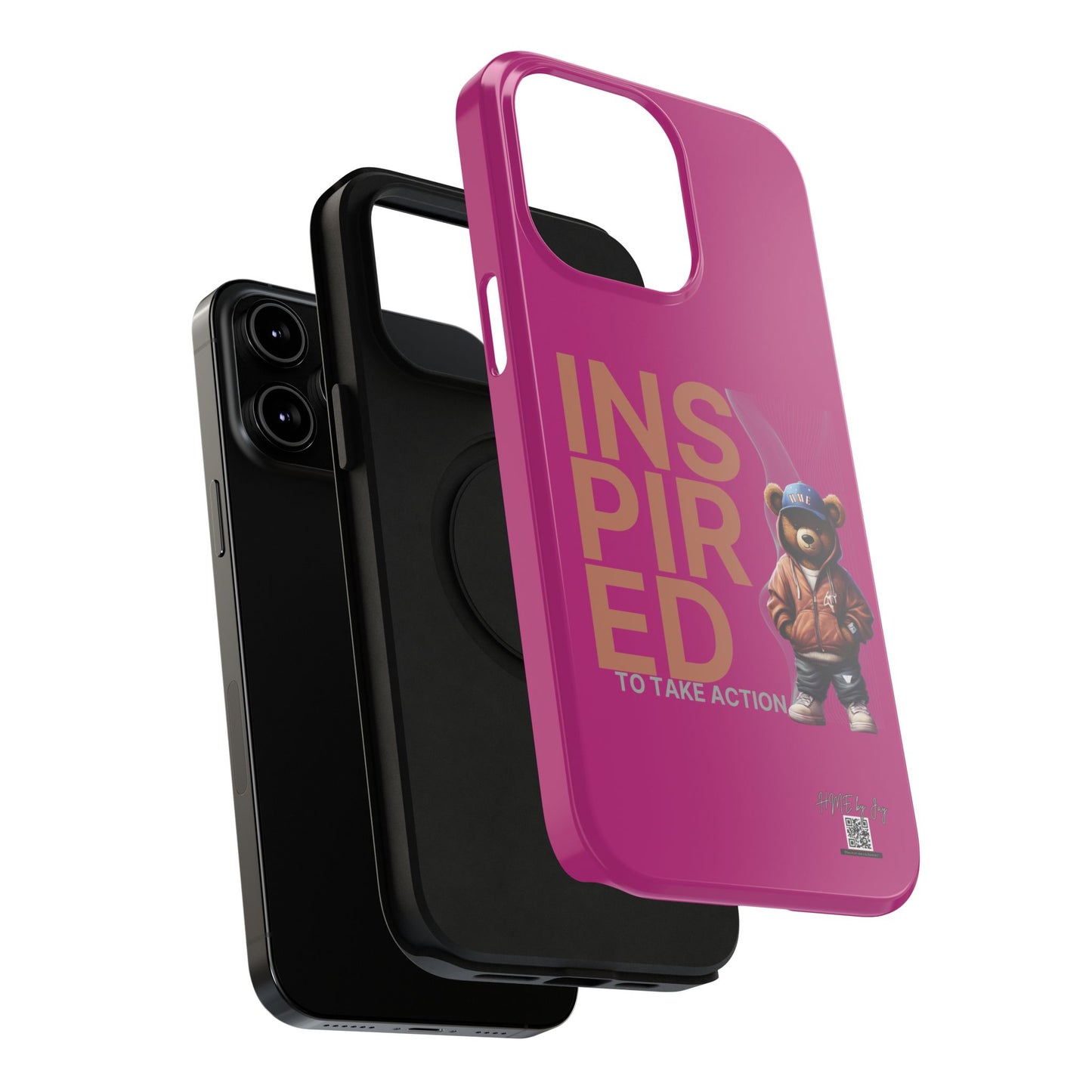 Phone Cases - HME Logo Bear, Inspired to take action Pink