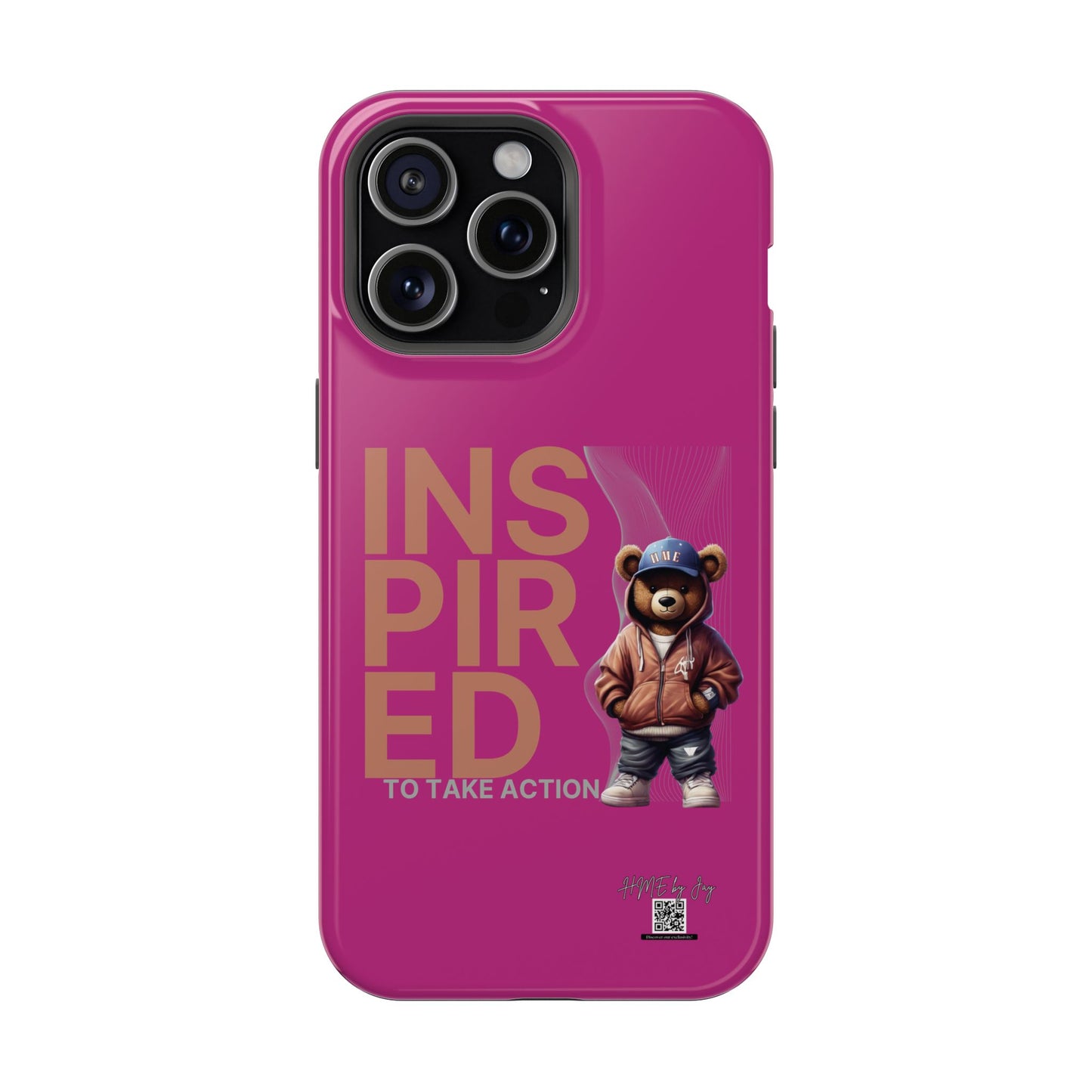 Phone Cases - HME Logo Bear, Inspired to take action Pink