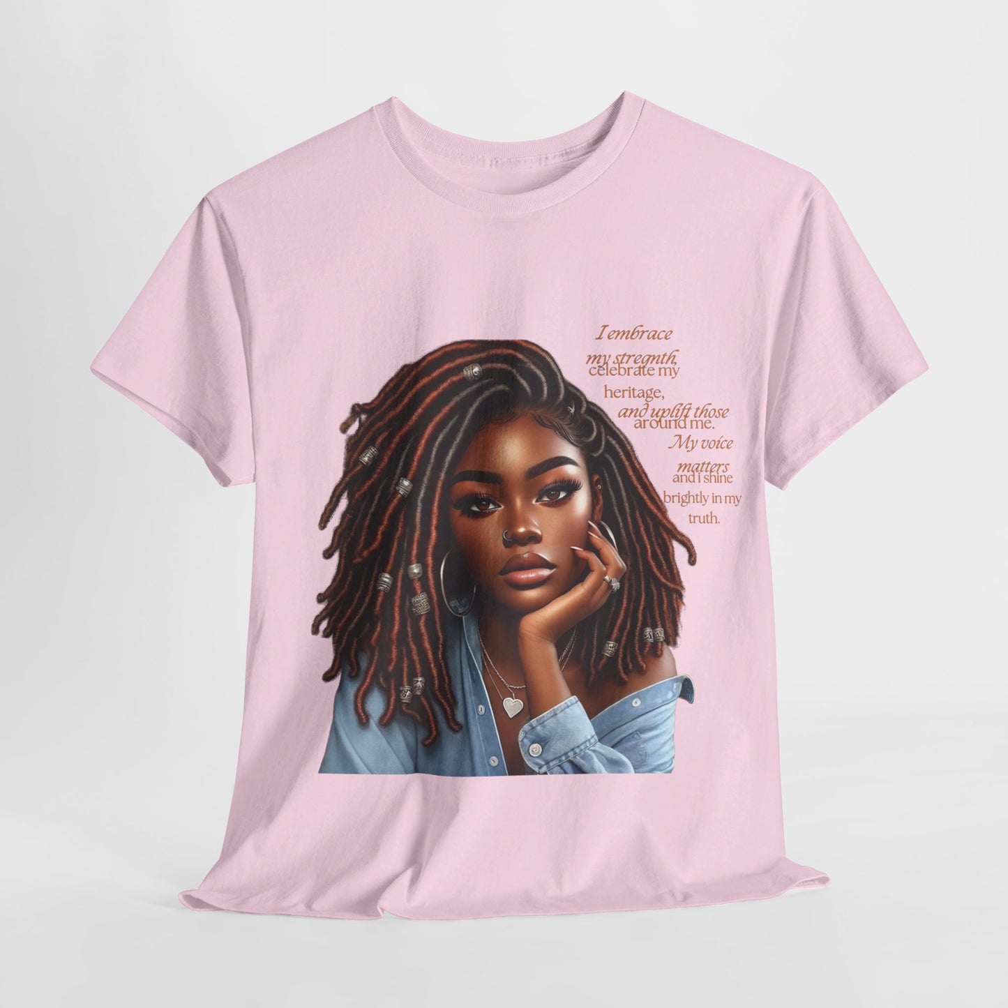 Ahnye’s Melanin Collection I embrace my strength Unisex Heavy Cotton Tee