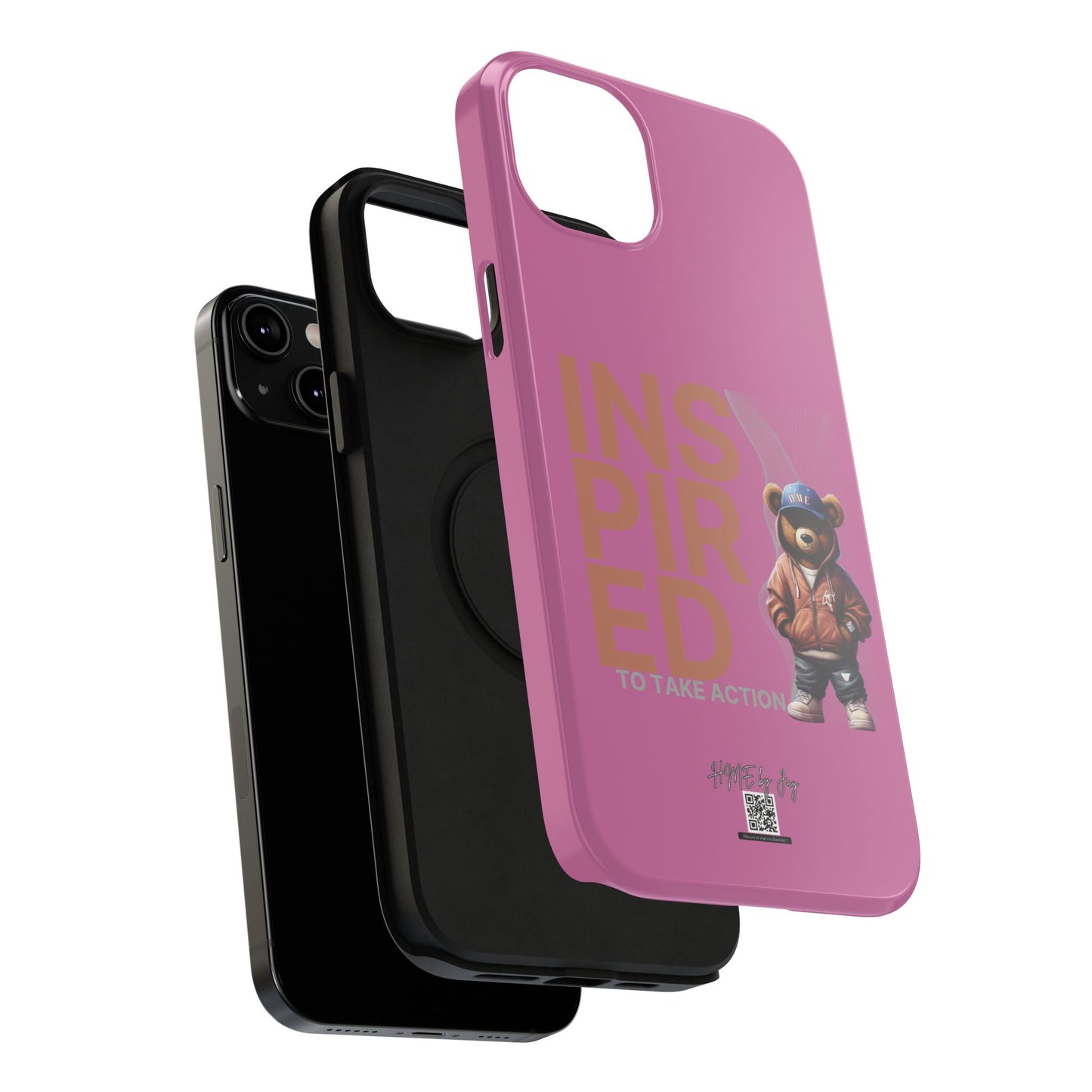 Phone Cases - HME Logo Bear, Inspired to take action light pink