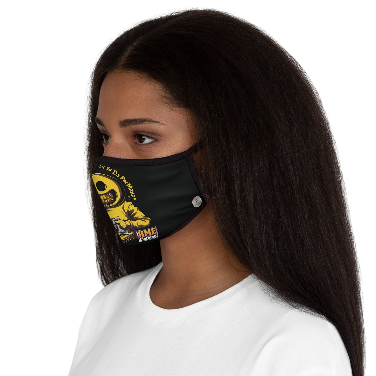 Da Pacmane Collection (Black) Fitted 2 layer Polyester Face Mask