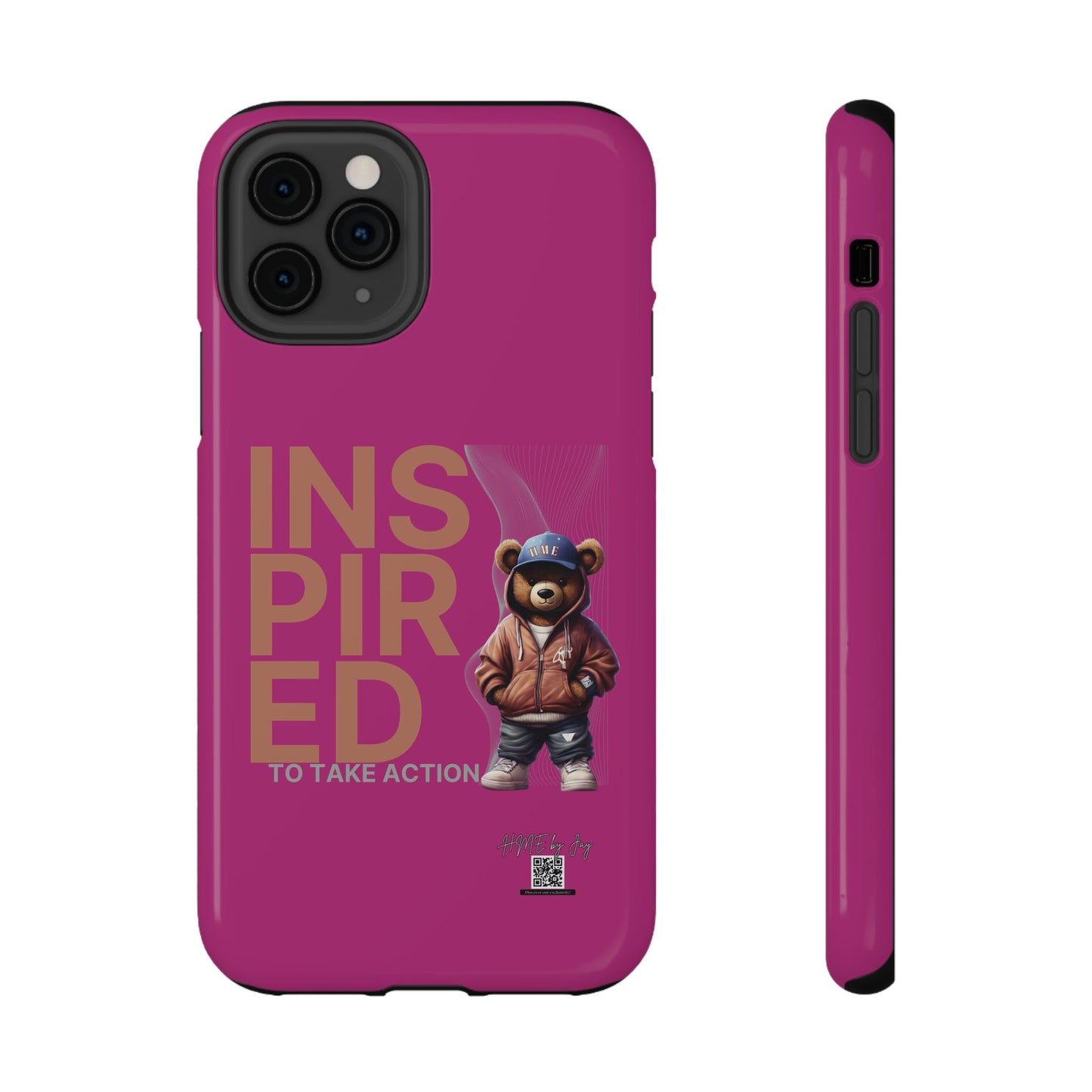 Phone Cases - HME Logo Bear, Inspired to take action Pink