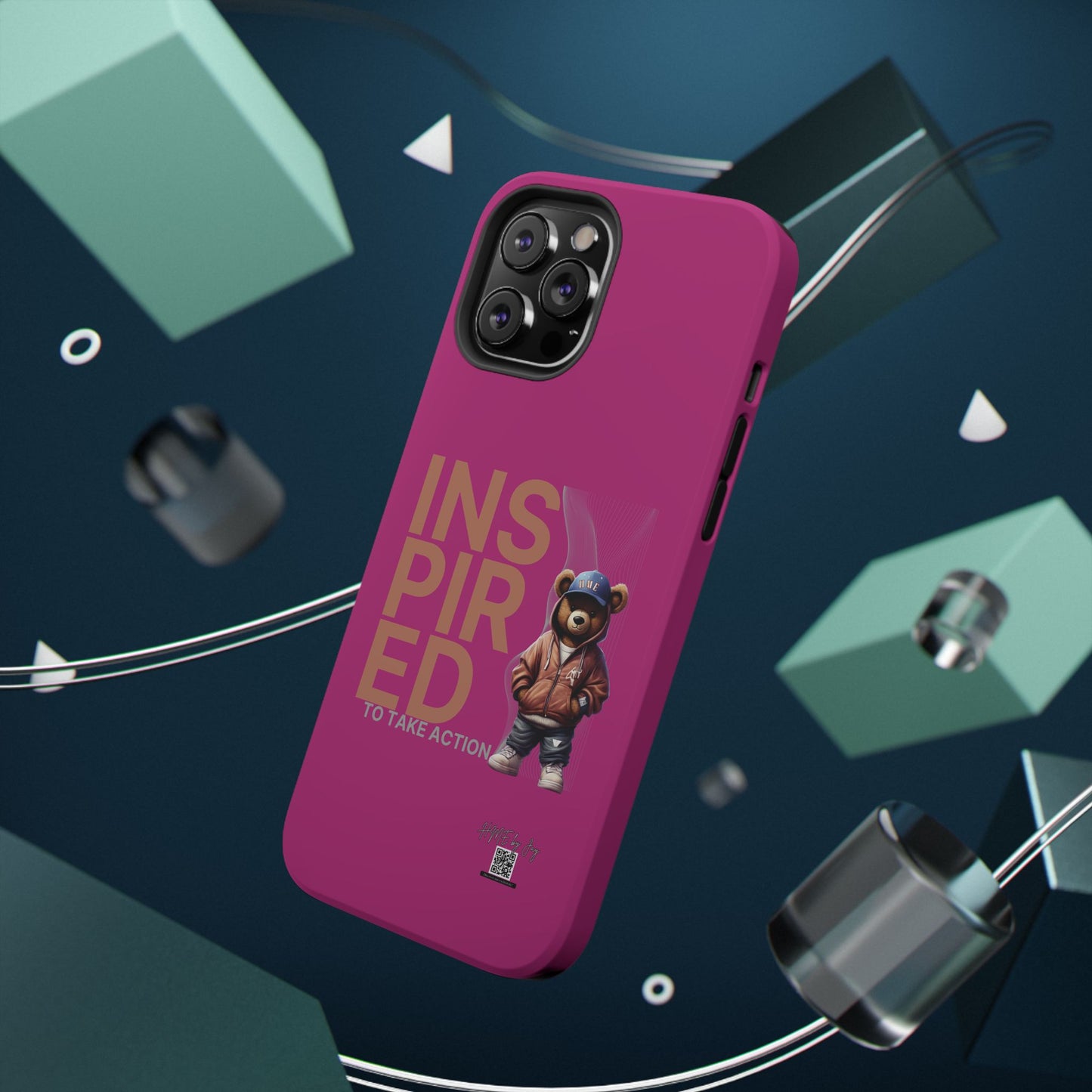 Phone Cases - HME Logo Bear, Inspired to take action Pink