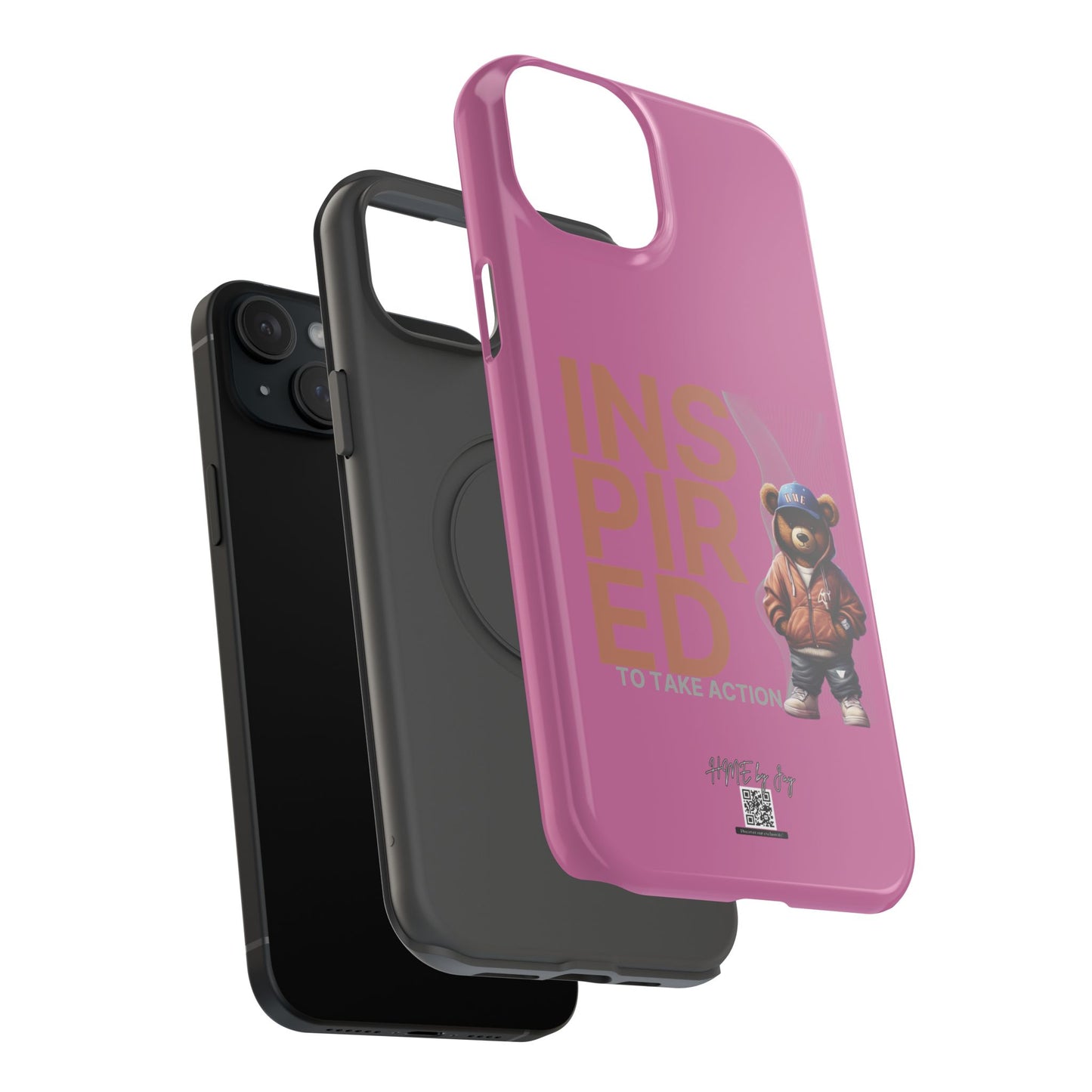 Phone Cases - HME Logo Bear, Inspired to take action light pink