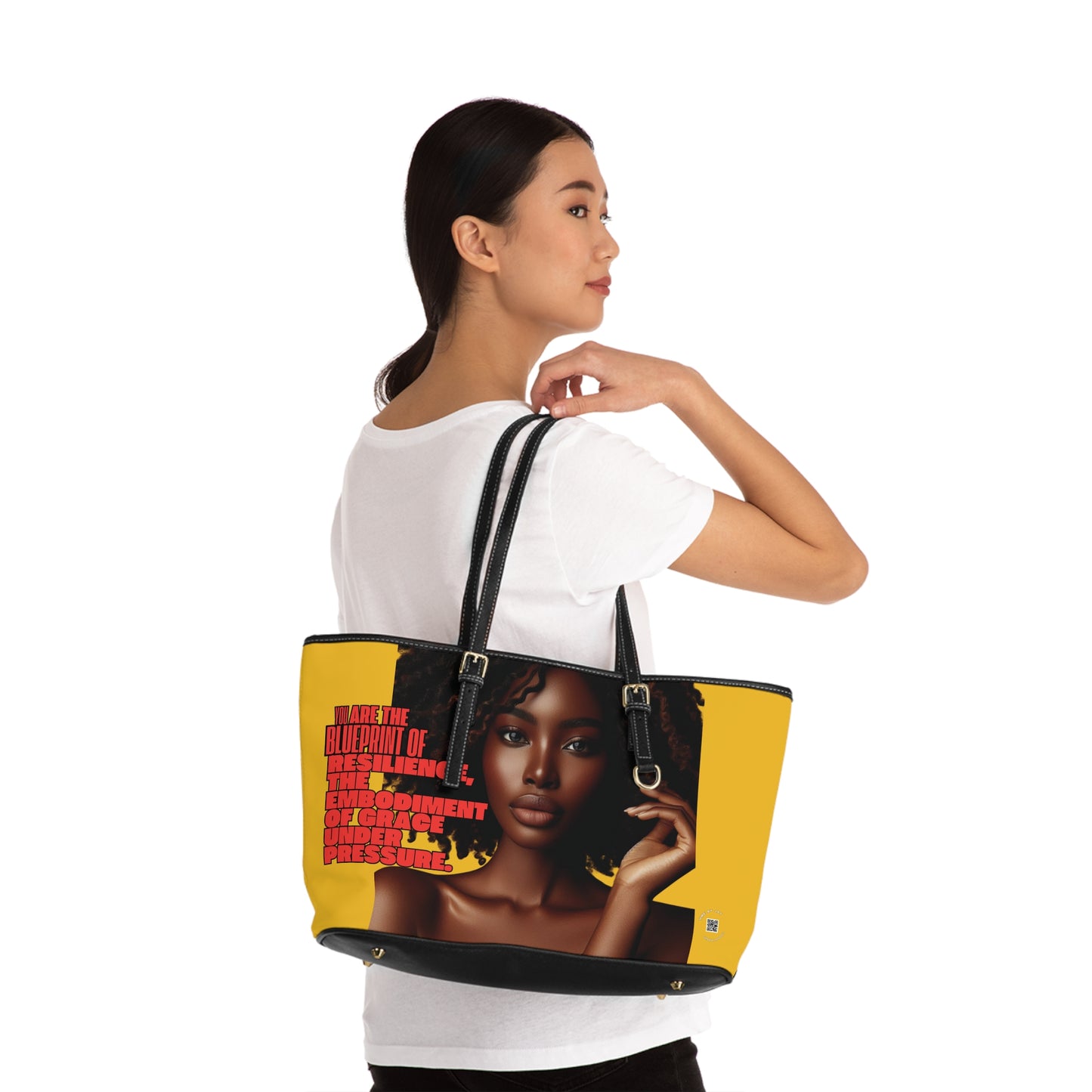 Shoulder Bag - Ahnye's Melanin Collection The Blueprint words of affirmation (Yellow)