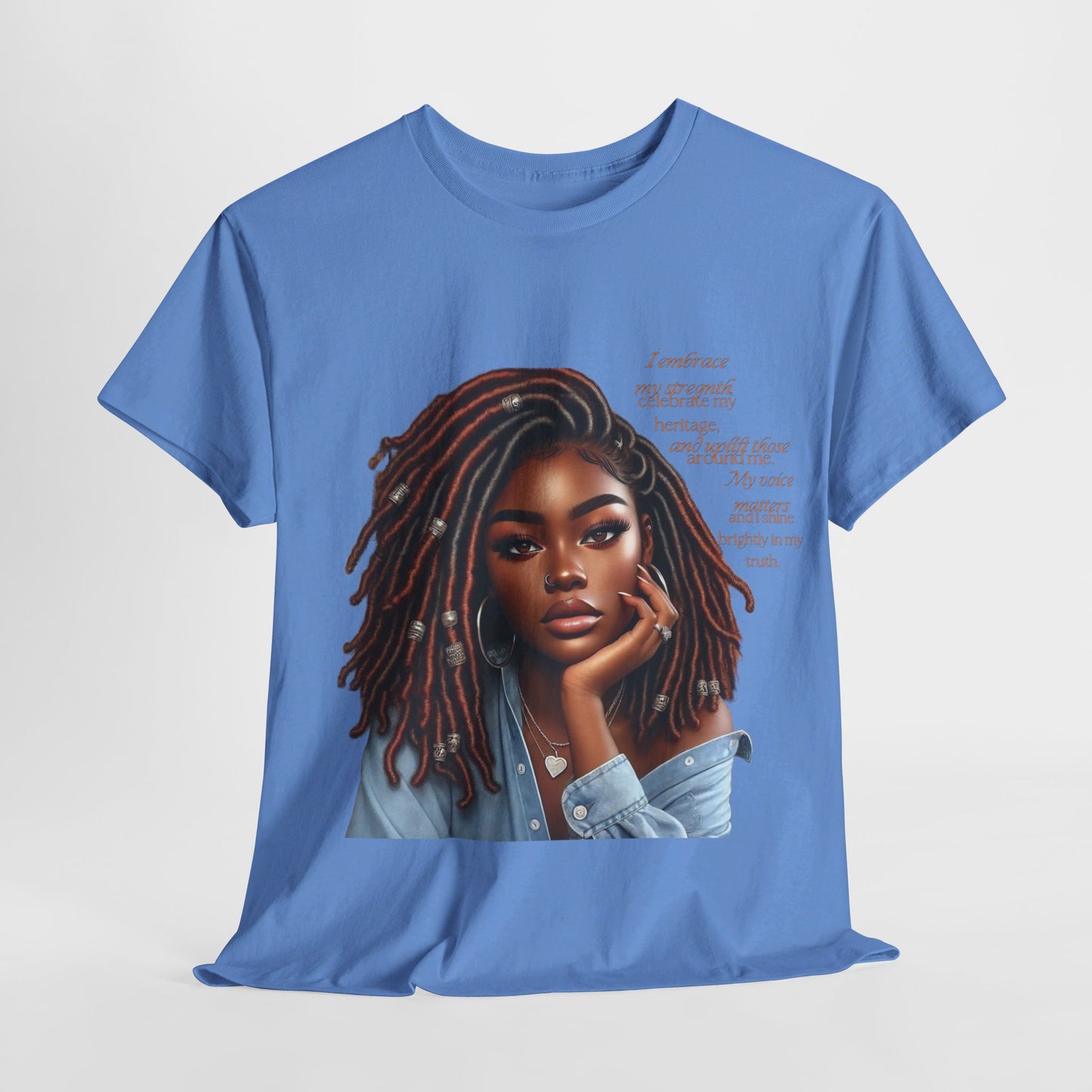 Ahnye’s Melanin Collection I embrace my strength Unisex Heavy Cotton Tee