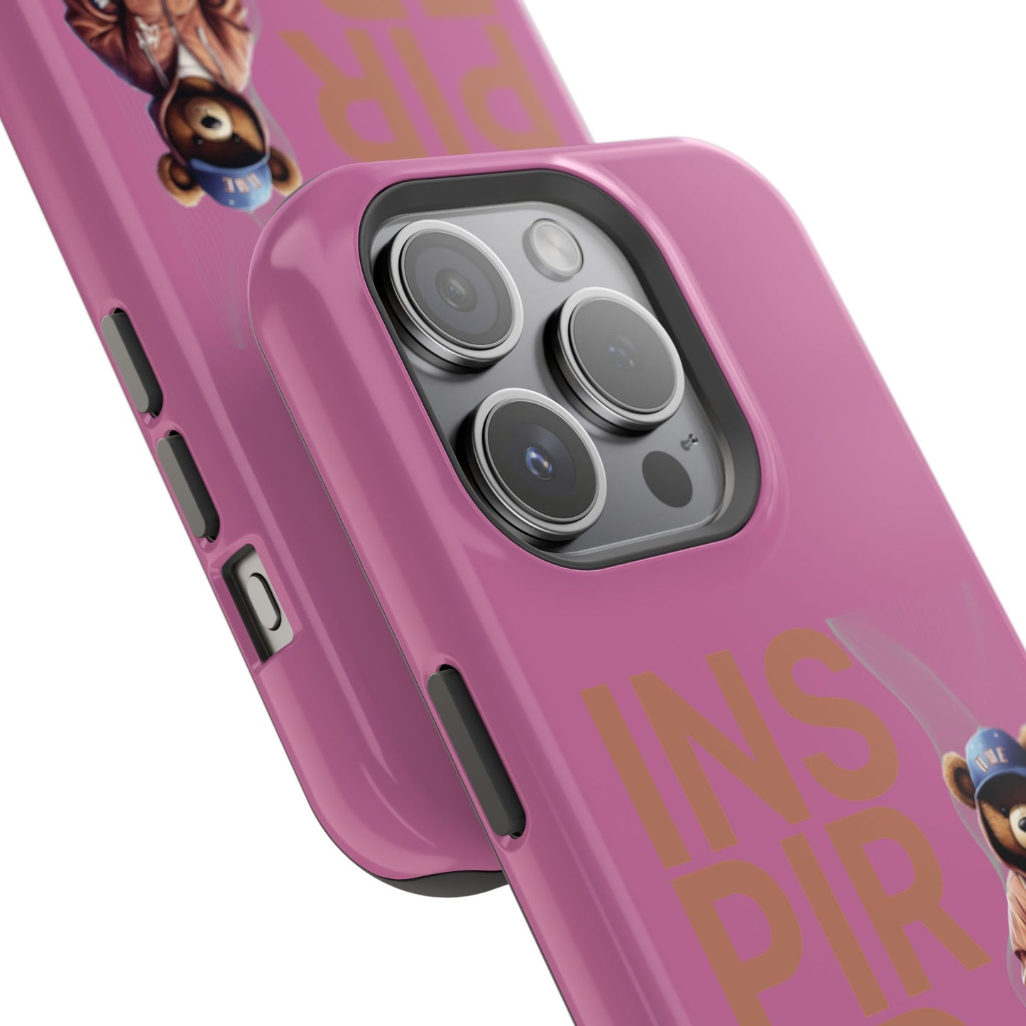 Phone Cases - HME Logo Bear, Inspired to take action light pink