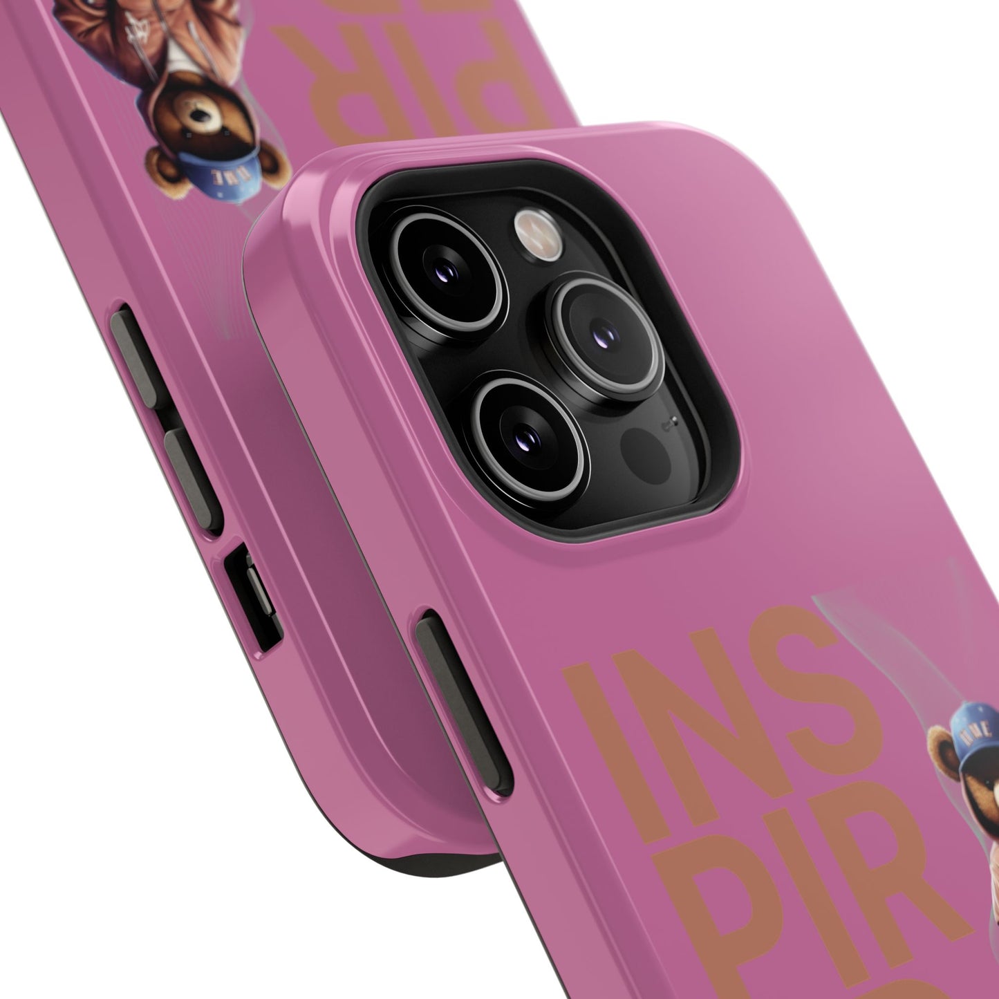 Phone Cases - HME Logo Bear, Inspired to take action light pink