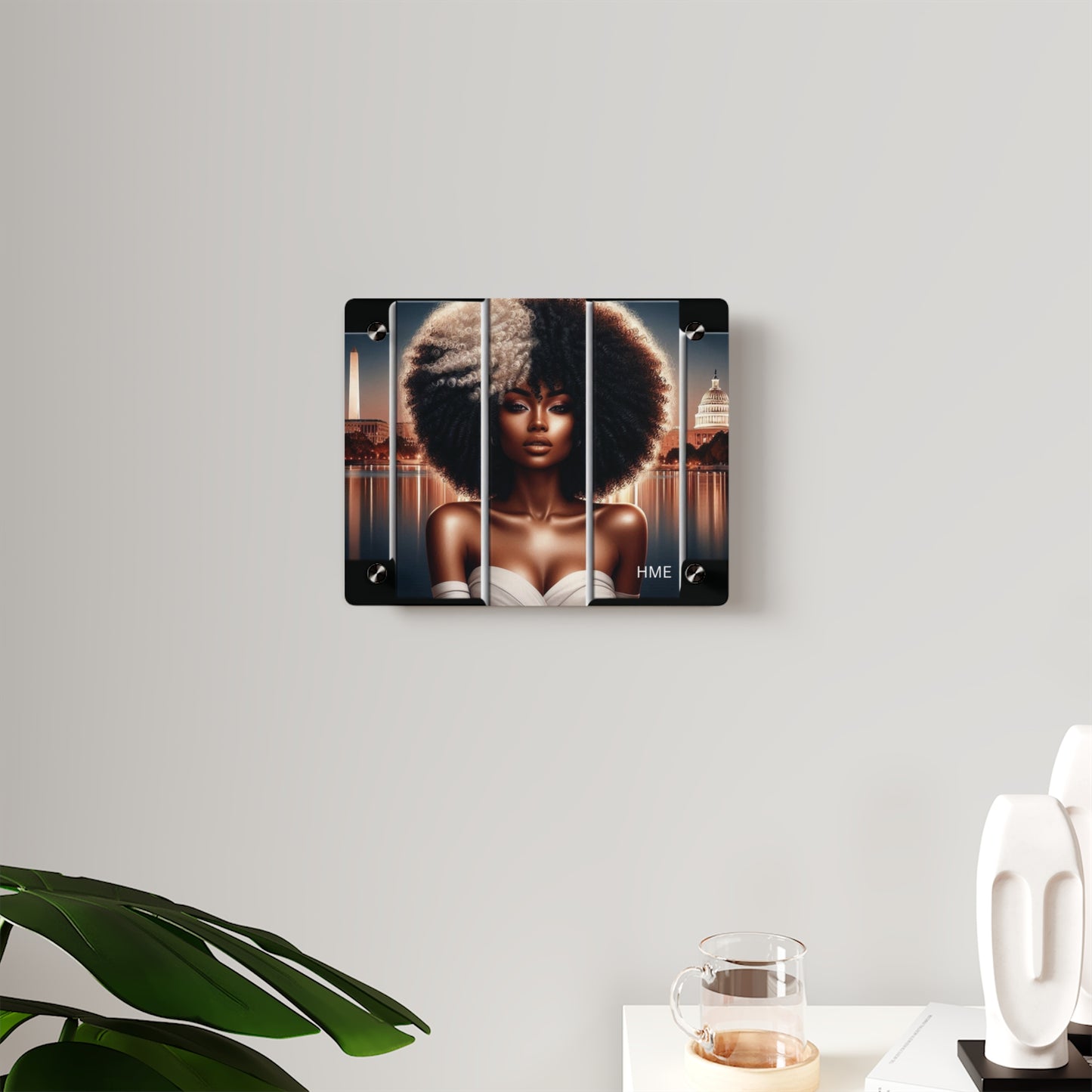 Acrylic Wall Art Panels - Ahnye’s Melanin Collection, Afrocentric Woman in Washington DC