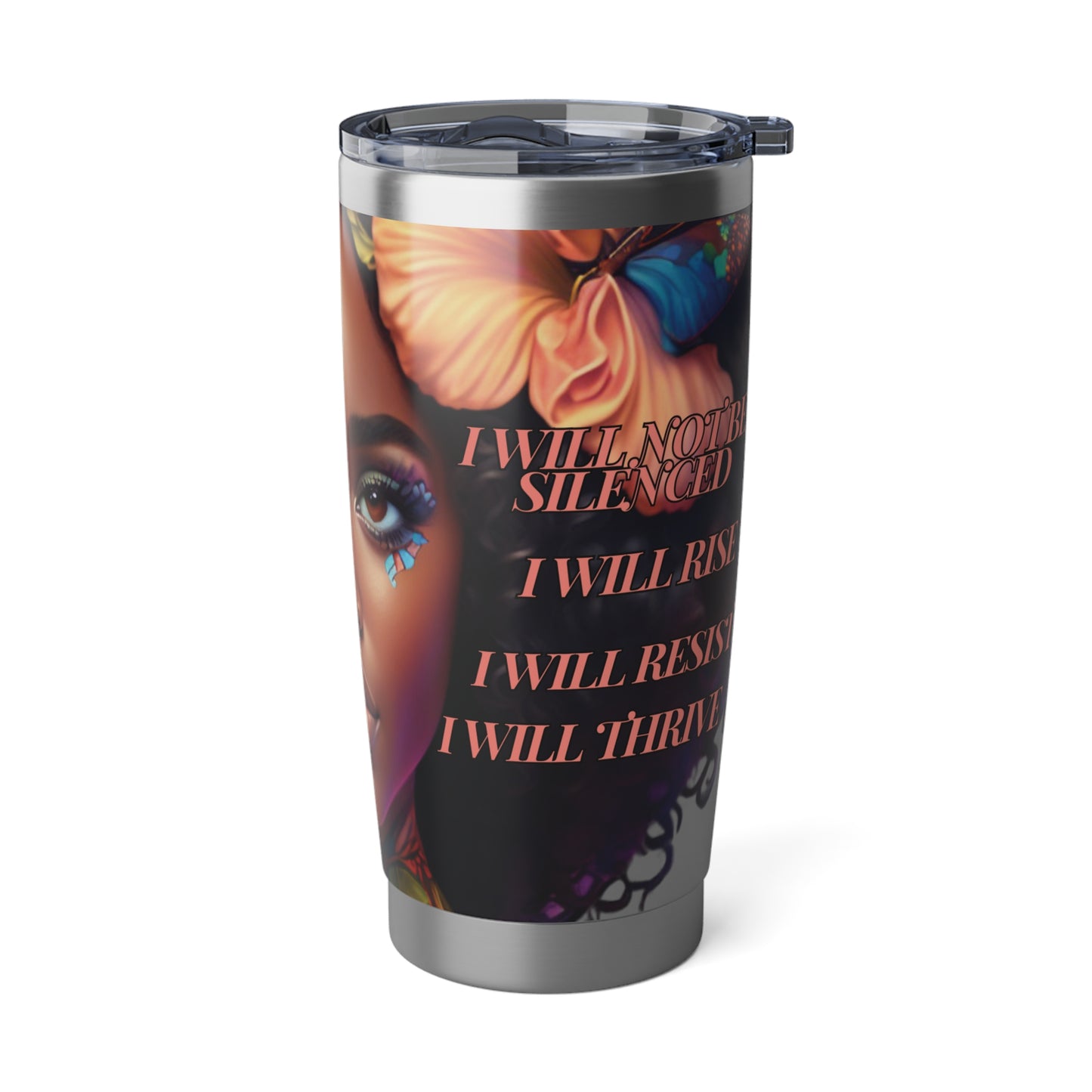 Empowered Black Woman Travel Mug - Ahnye's Melanin Collection 20oz Tumbler