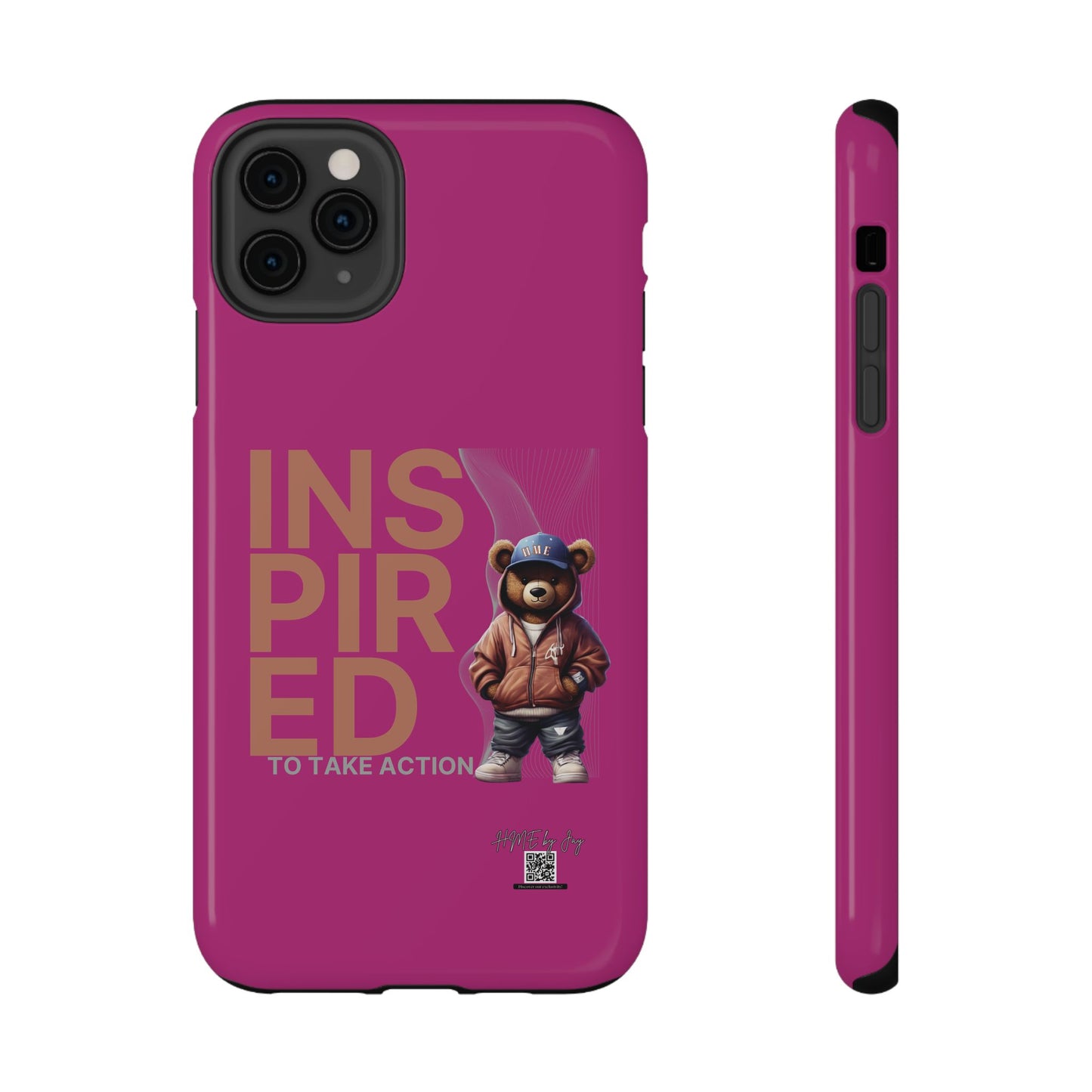 Phone Cases - HME Logo Bear, Inspired to take action Pink