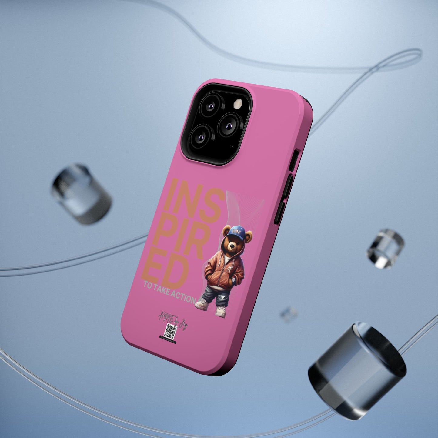 Phone Cases - HME Logo Bear, Inspired to take action light pink