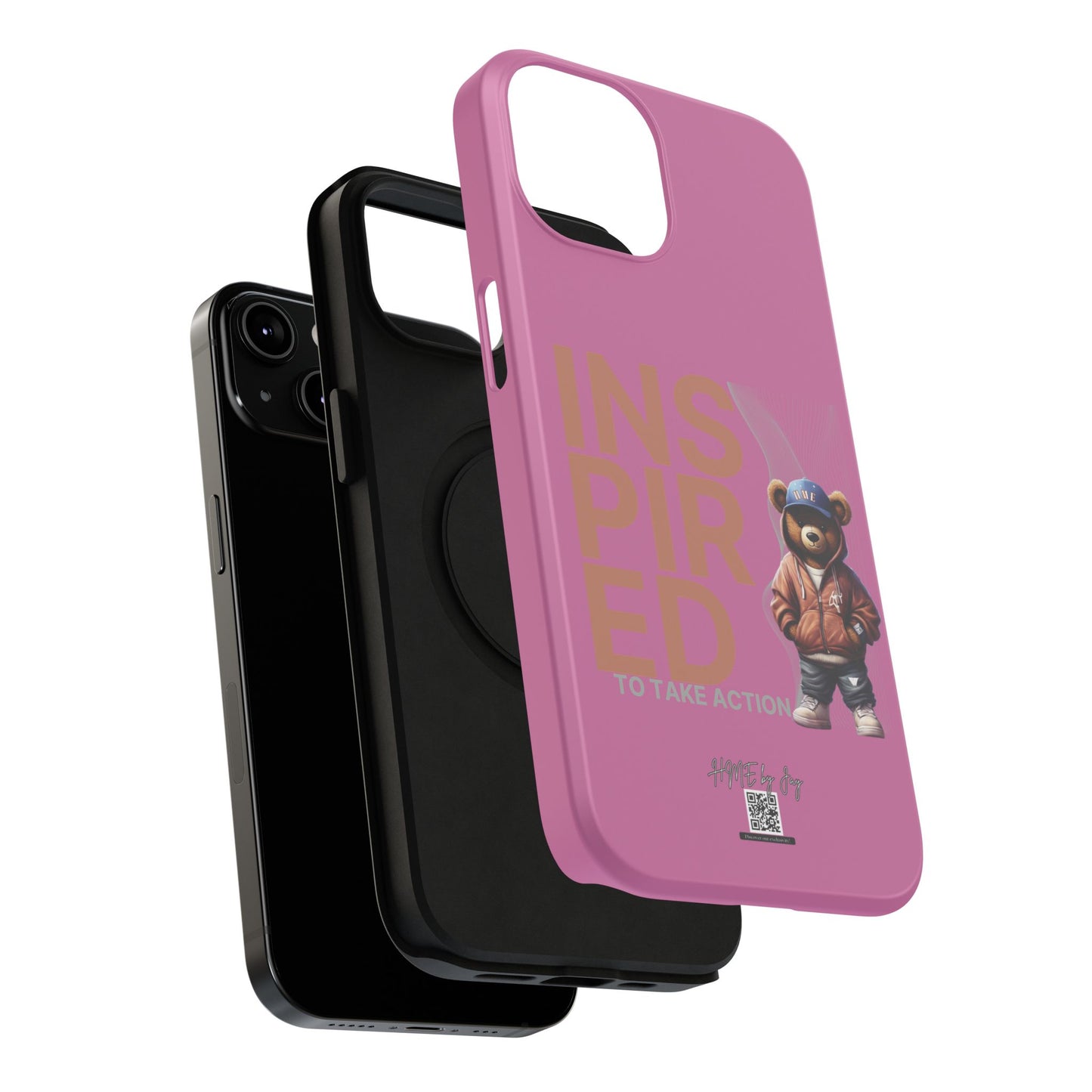 Phone Cases - HME Logo Bear, Inspired to take action light pink
