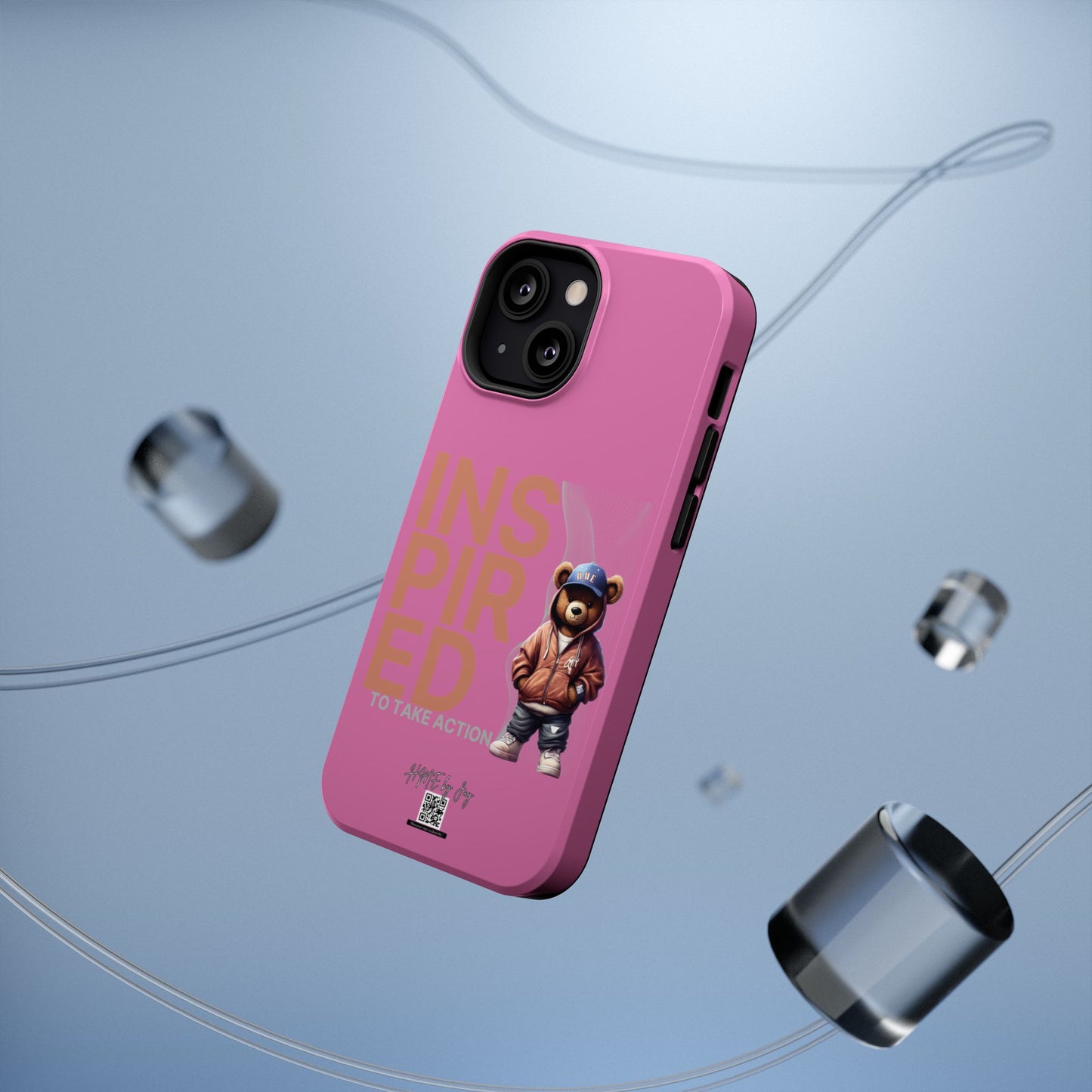 Phone Cases - HME Logo Bear, Inspired to take action light pink