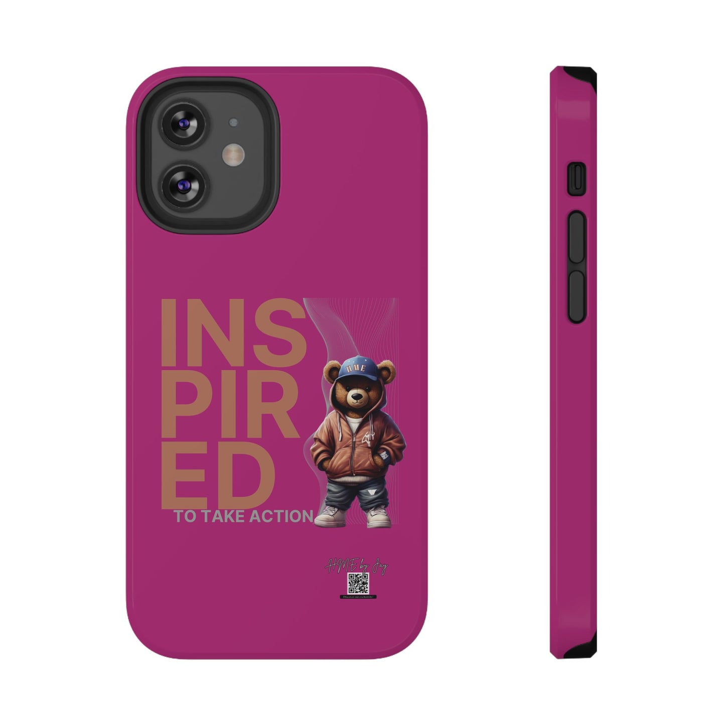 Phone Cases - HME Logo Bear, Inspired to take action Pink