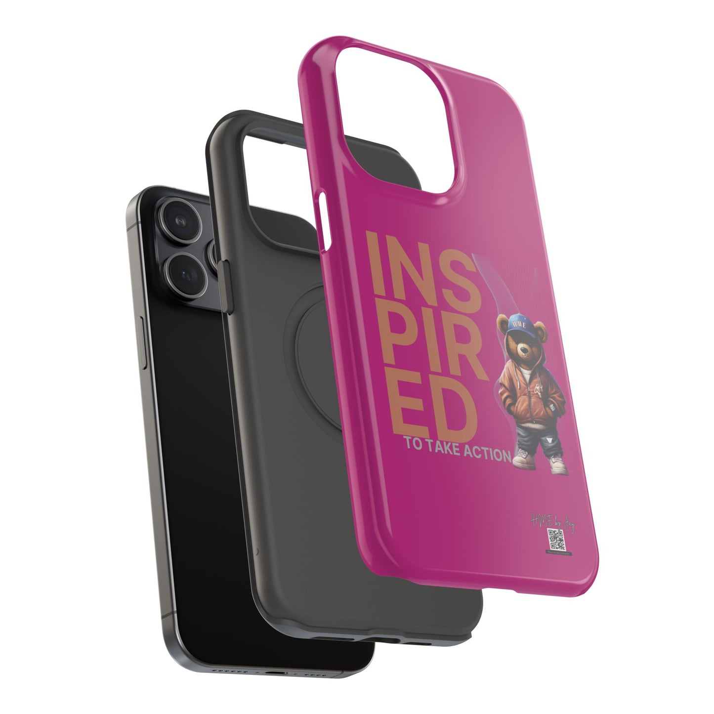 Phone Cases - HME Logo Bear, Inspired to take action Pink