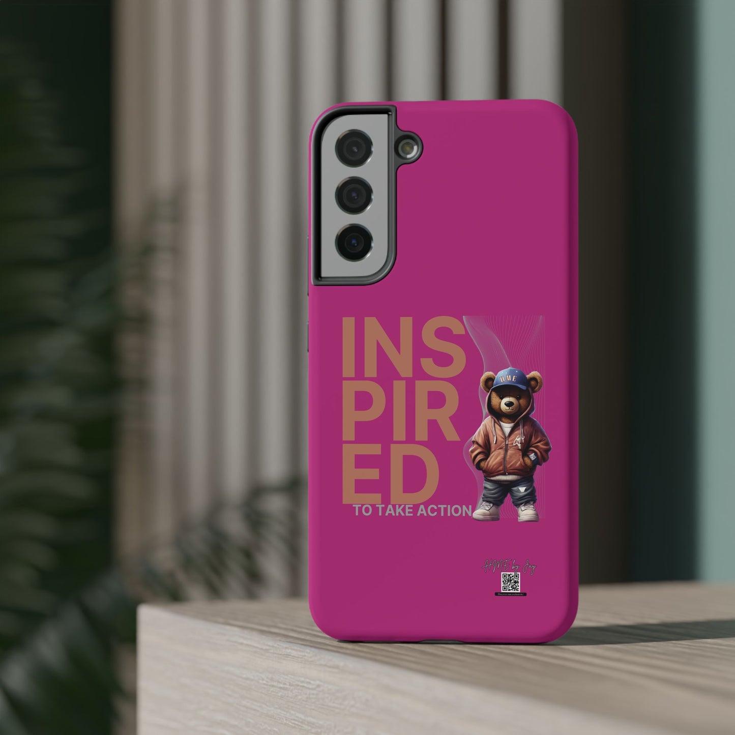 Phone Cases - HME Logo Bear, Inspired to take action Pink
