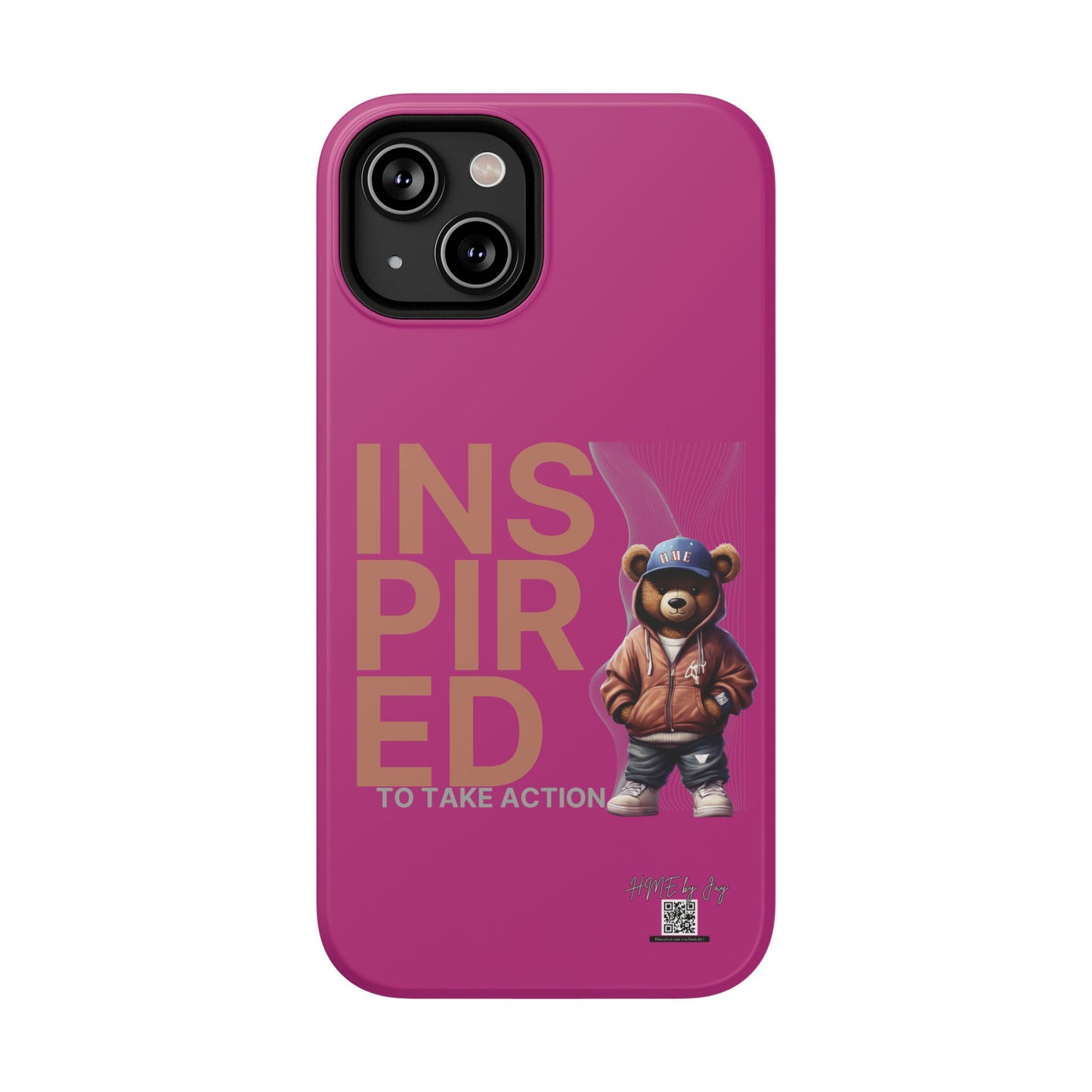 Phone Cases - HME Logo Bear, Inspired to take action Pink