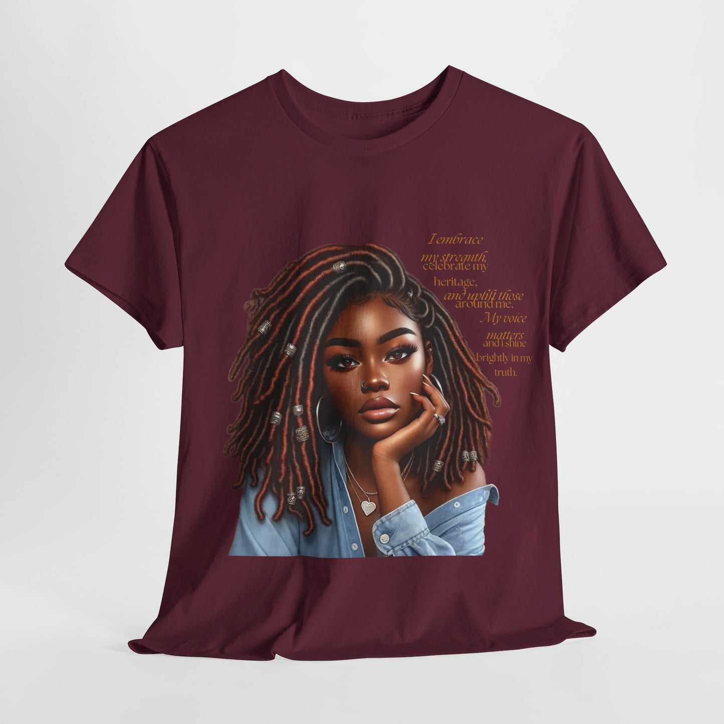 Ahnye’s Melanin Collection I embrace my strength Unisex Heavy Cotton Tee