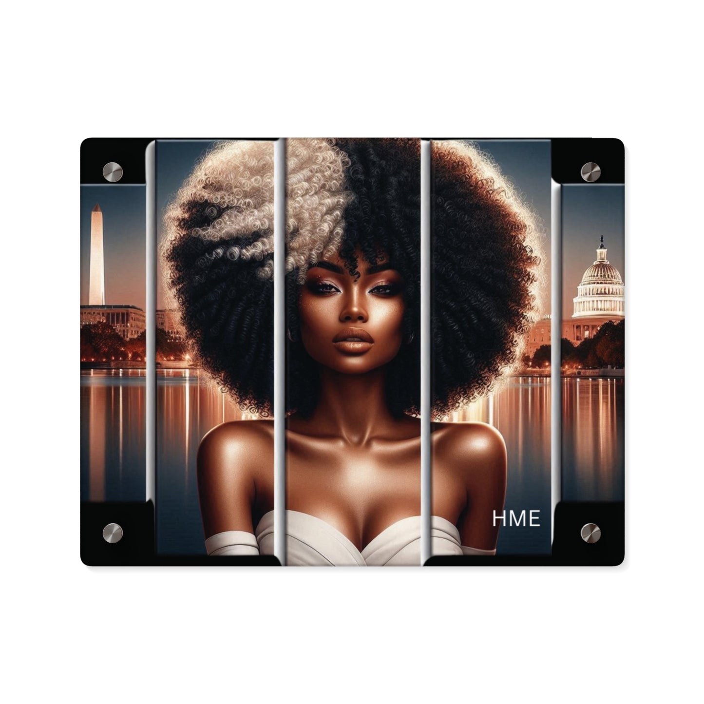 Acrylic Wall Art Panels - Ahnye’s Melanin Collection, Afrocentric Woman in Washington DC