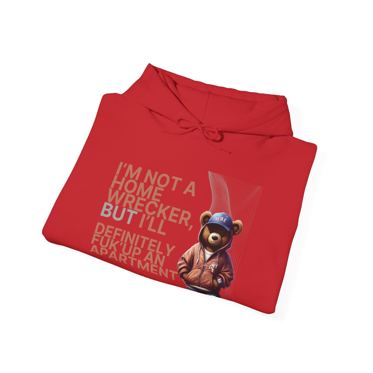 HME Bear Logo Heavy Blend Hooded Sweatshirt - I'm not a Home Wrecker Design