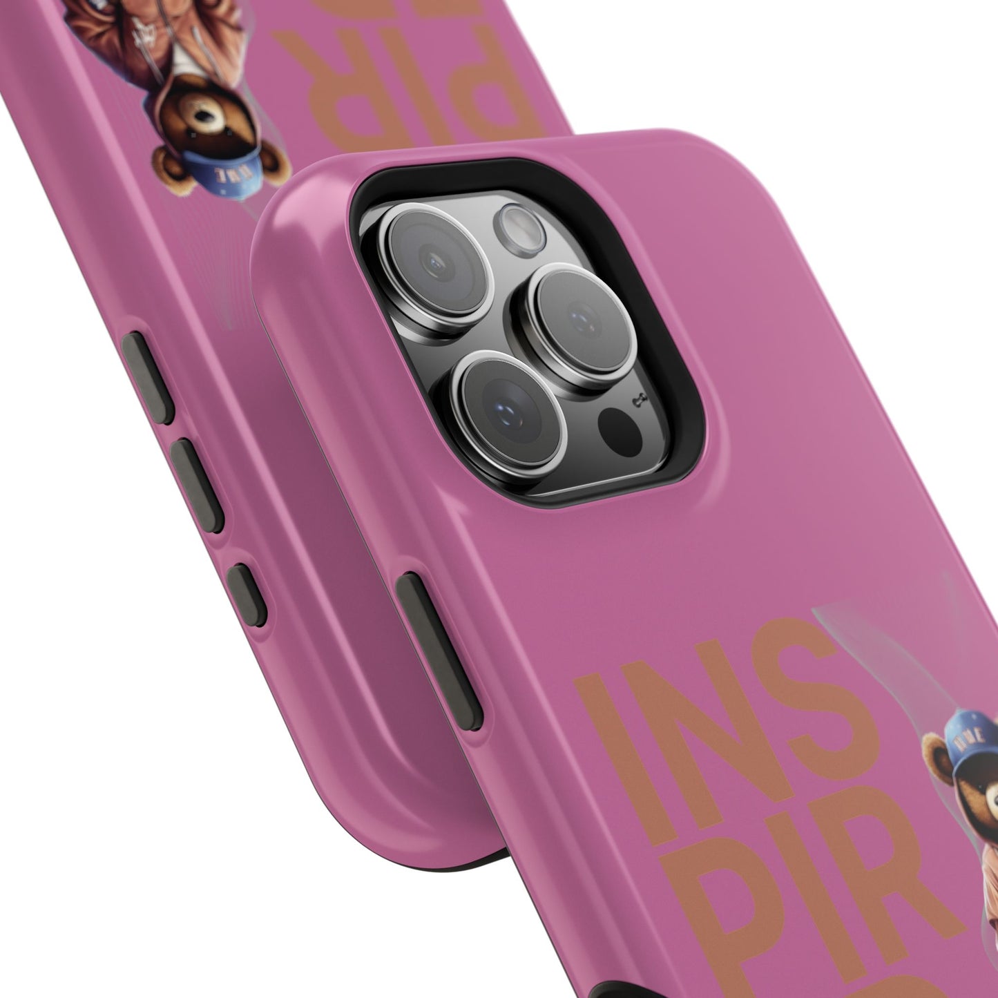 Phone Cases - HME Logo Bear, Inspired to take action light pink