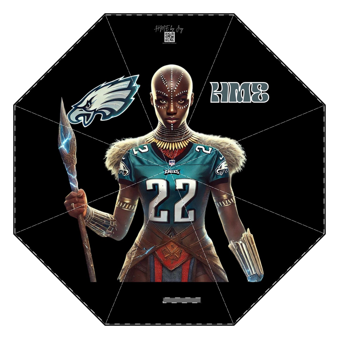 Umbrella - Philadelphia Eagles with Wakandan Women Warriors Design