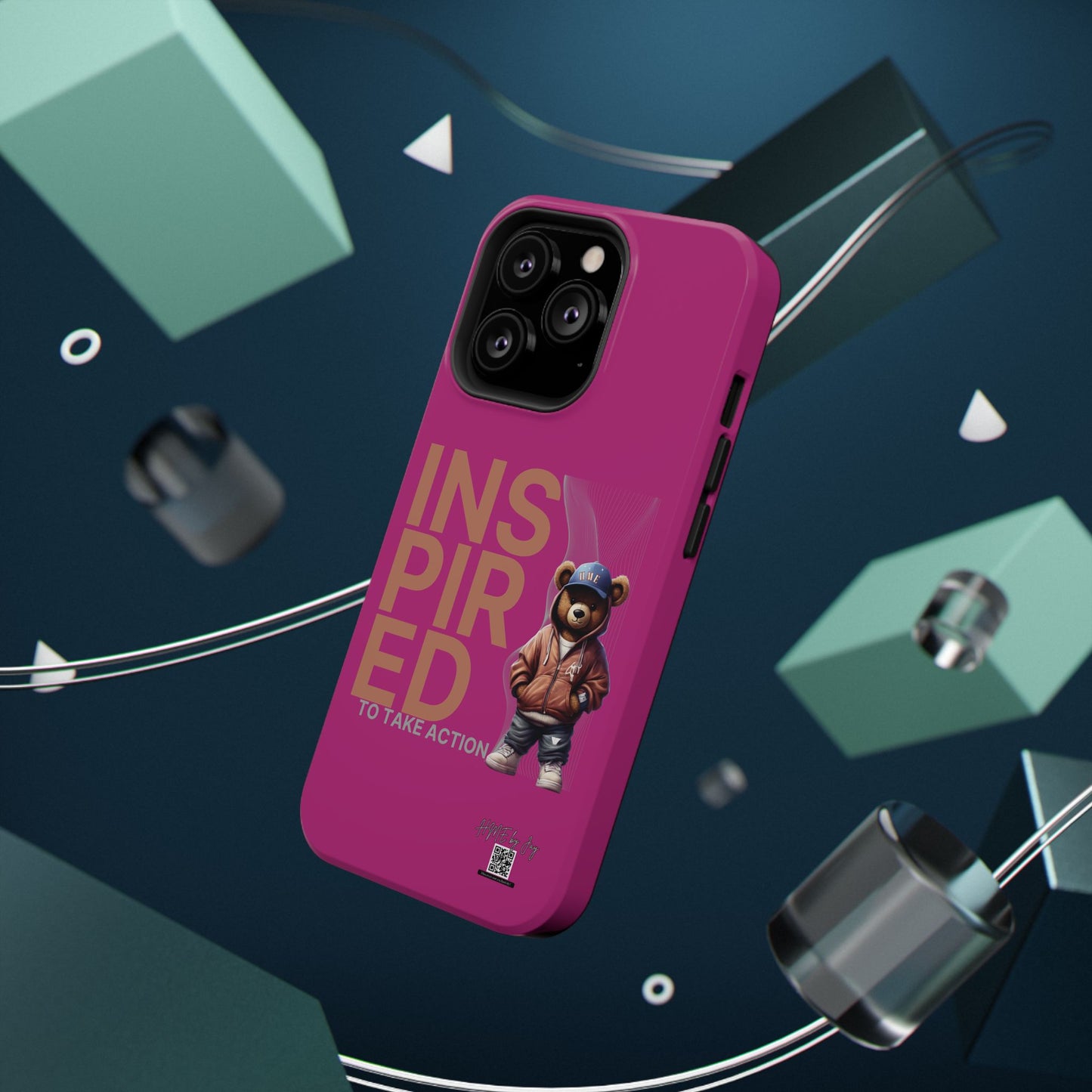 Phone Cases - HME Logo Bear, Inspired to take action Pink