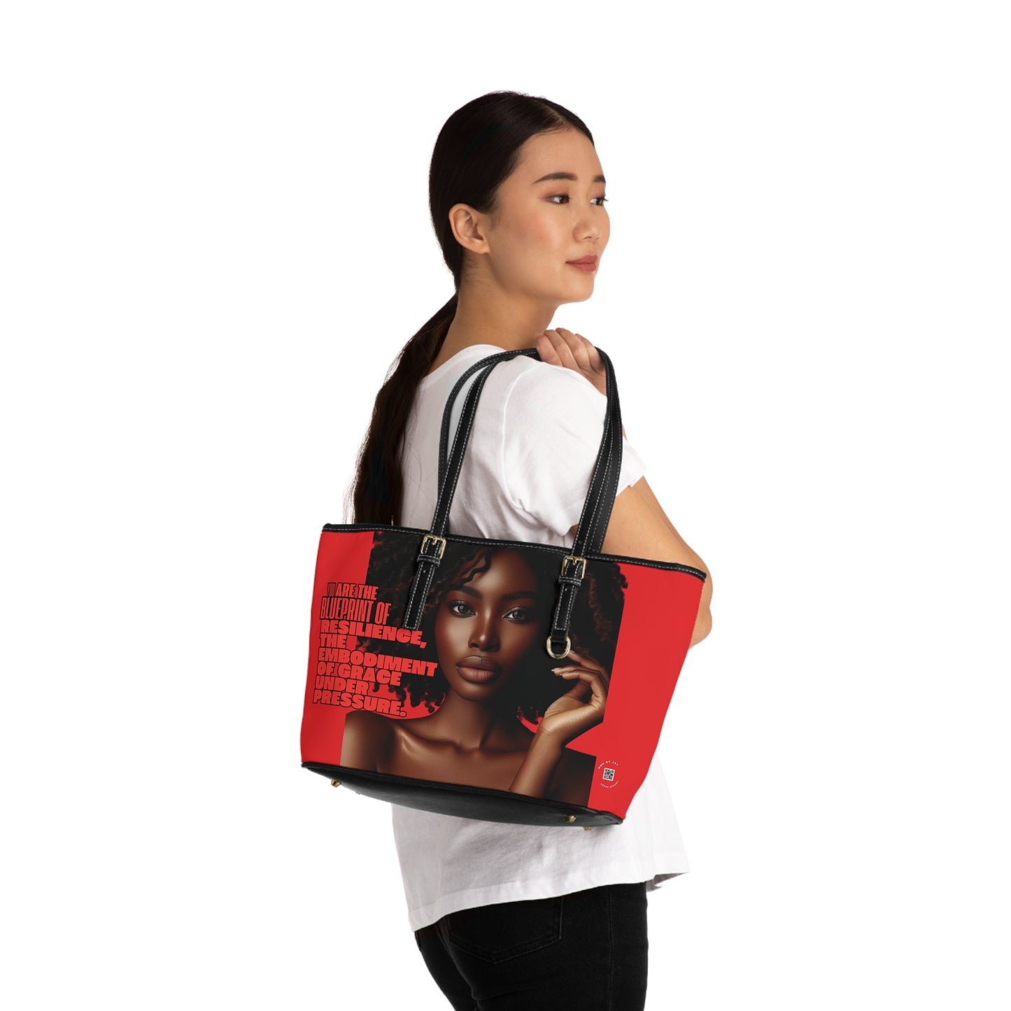 Shoulder Bag - Ahnye's Melanin Collection The Blueprint words of affirmation (Red)