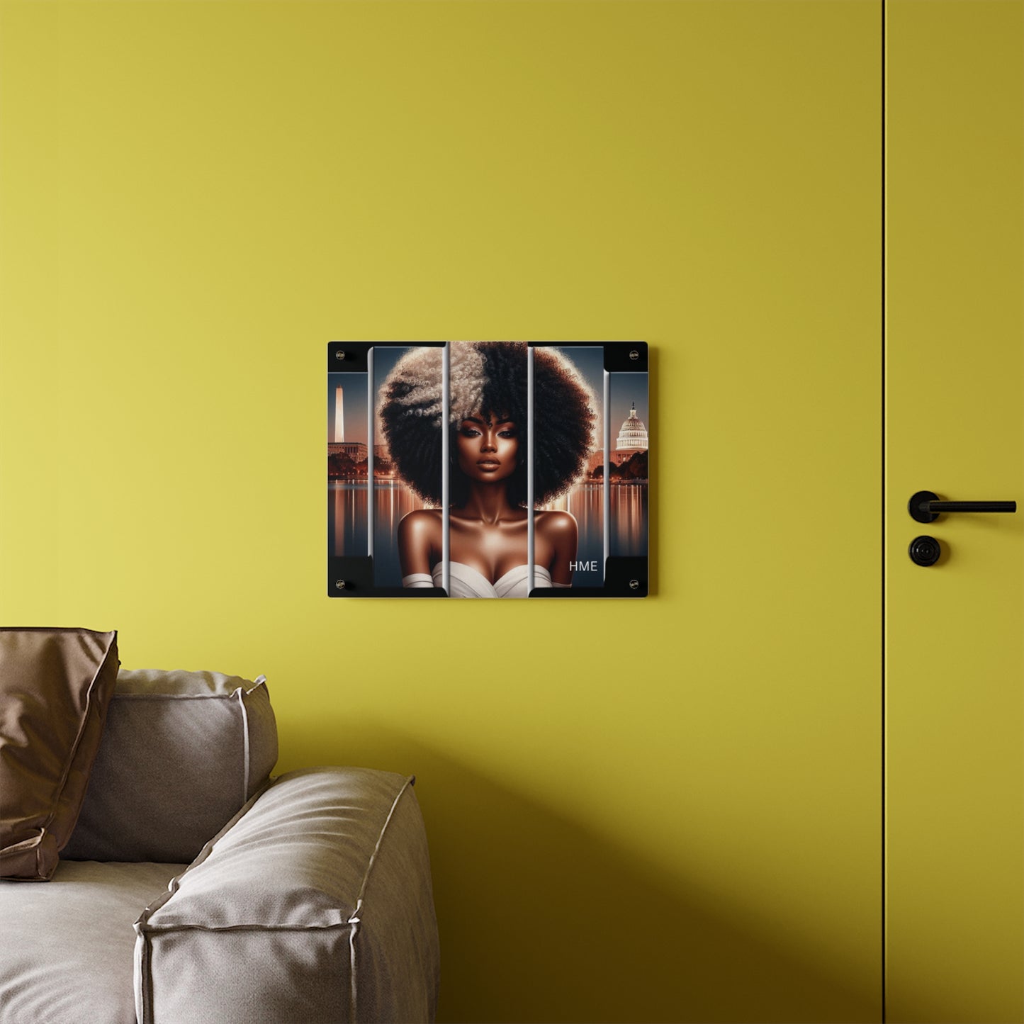 Acrylic Wall Art Panels - Ahnye’s Melanin Collection, Afrocentric Woman in Washington DC