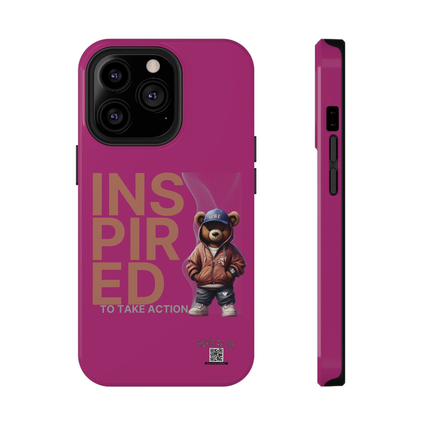Phone Cases - HME Logo Bear, Inspired to take action Pink